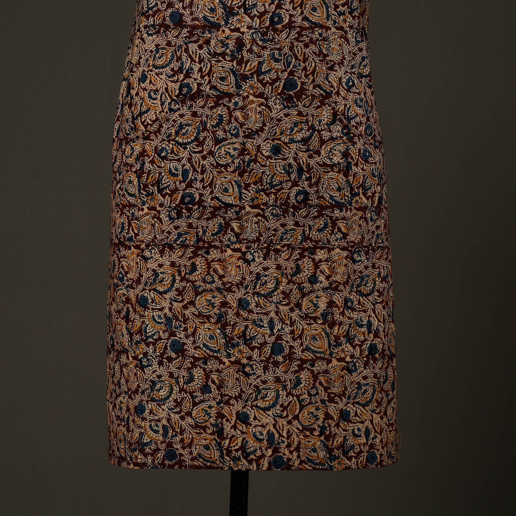 JALPARI Brown - Kalamkari Block Print Cotton Apron with Pocket 62 - view 2