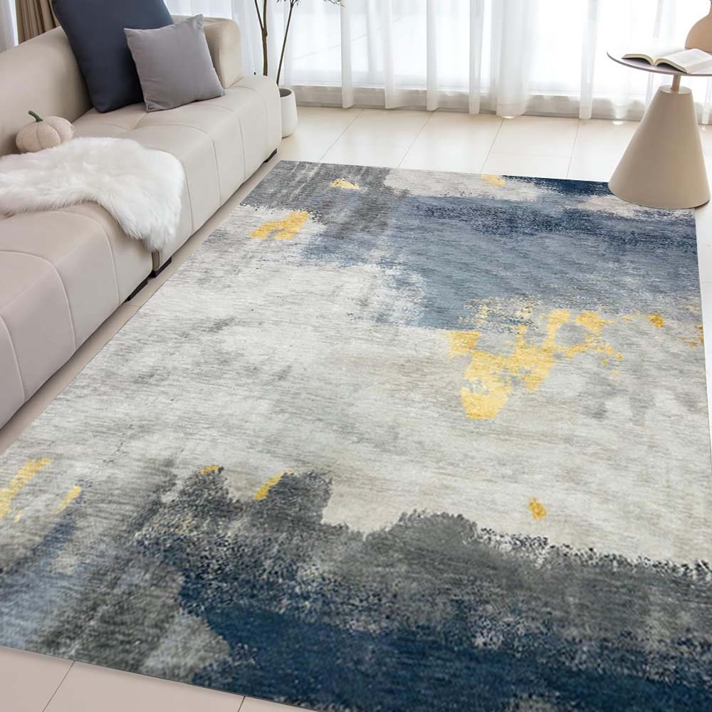 Urban Space Home Furnishing Digital Printed Premium Chenille Floor Carpet Mat, Super Soft Rug with Anti-Skid Backing, Modern Distressed Design - ACR00