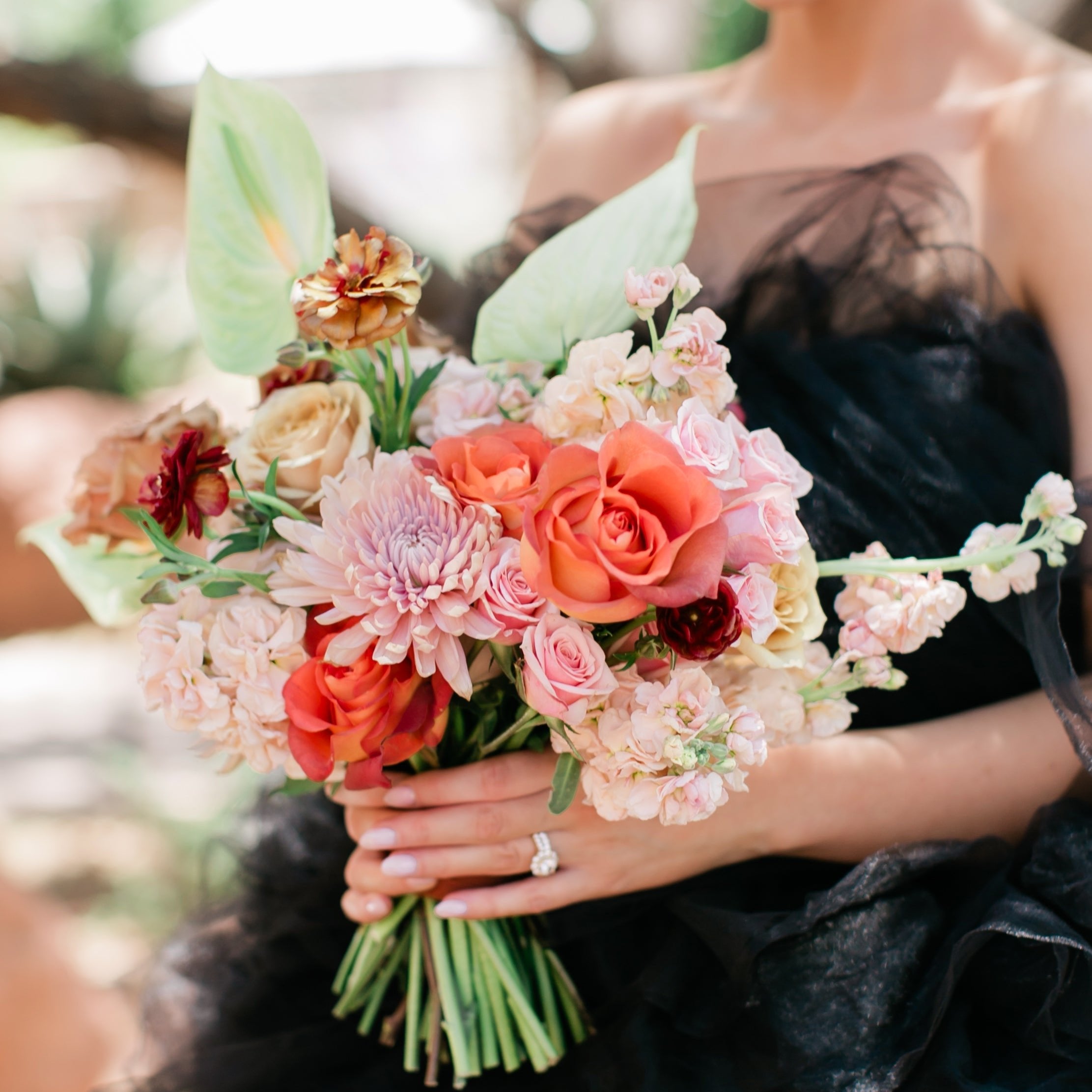 fiftyflowers.com Chic Peach and Toffee Sedona Styled Wedding