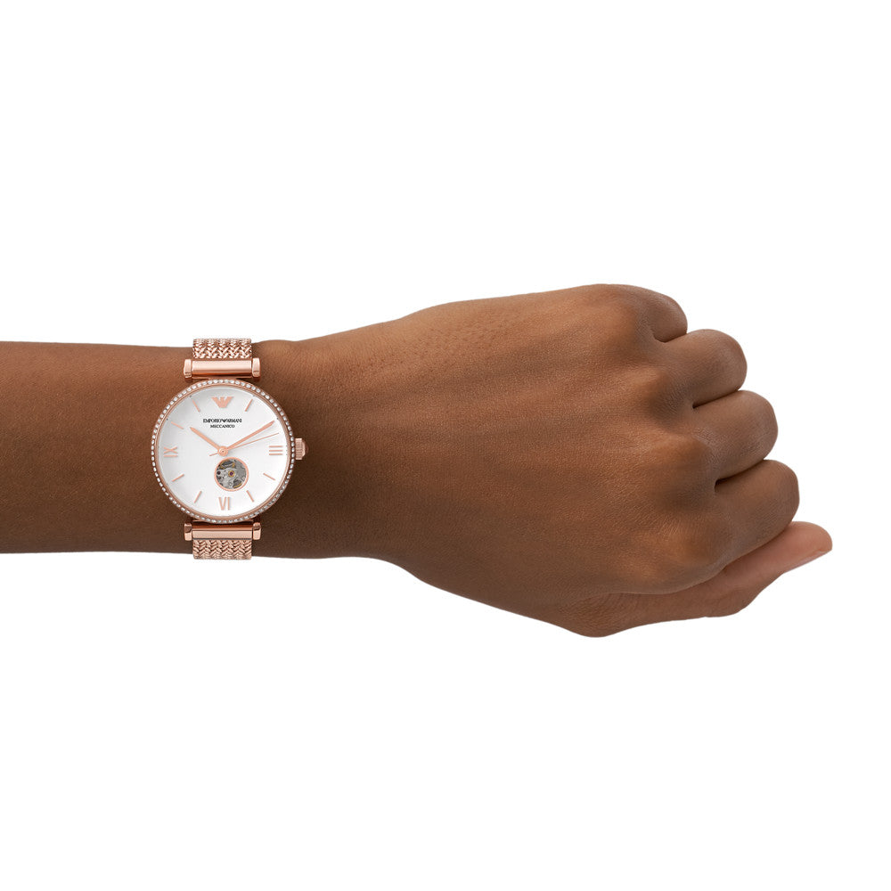 Emporio Armani Meccanico White Dial Women 34mm - view 3
