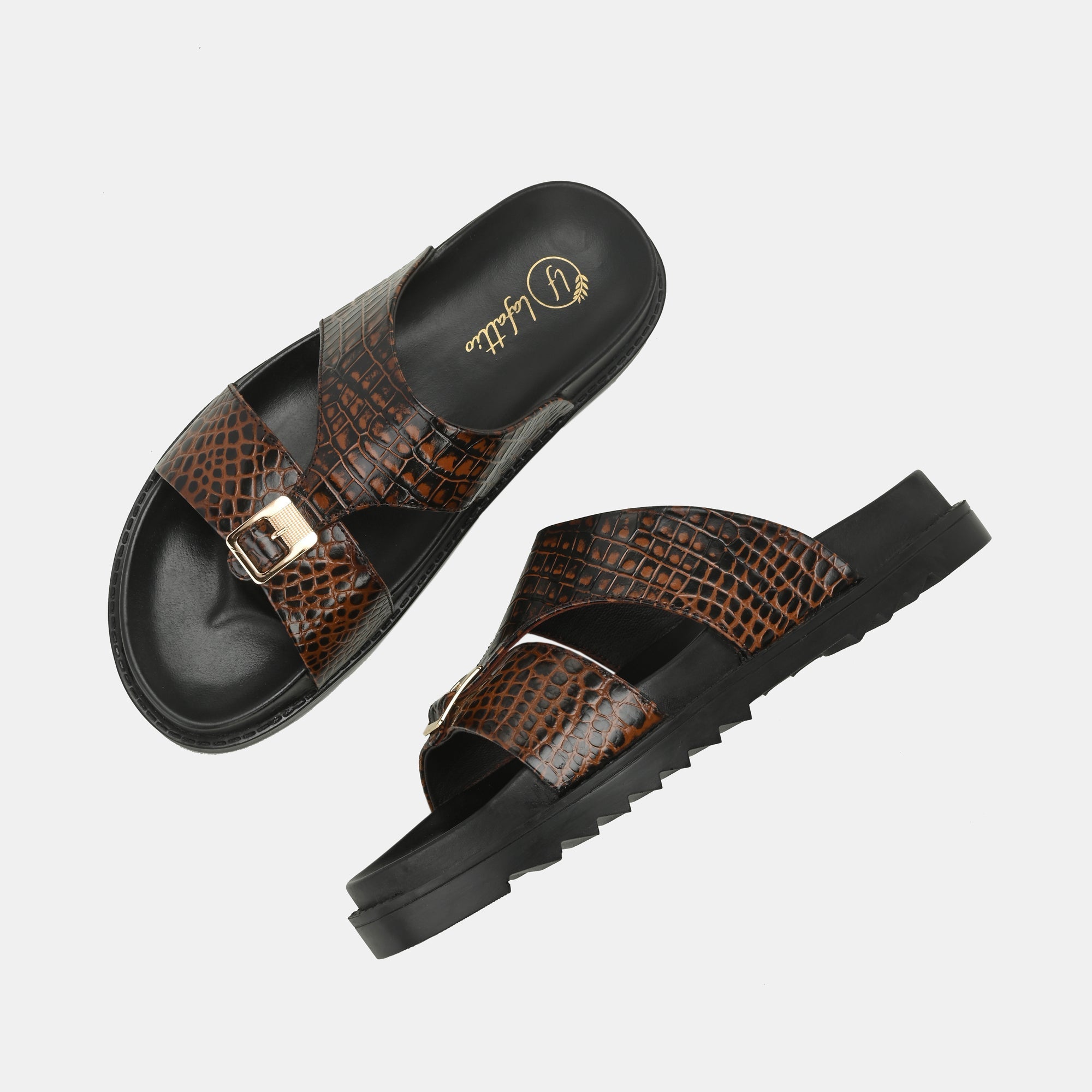 Brown Arba Slippers by Lafattio - view 8
