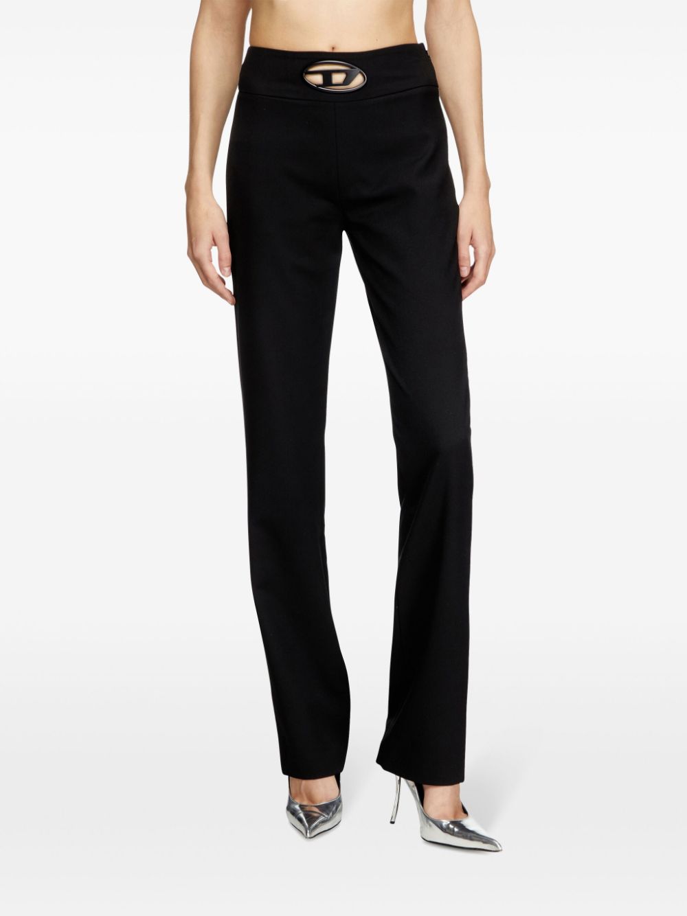 Diesel Oval D logo plaque high-waisted Wool blend trousers - view 4