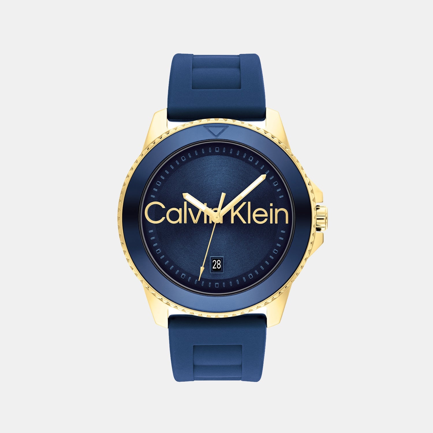 Calvin Klein Aqueous Men Quartz Navy Blue Dial Analog Silicone Watch 25200426