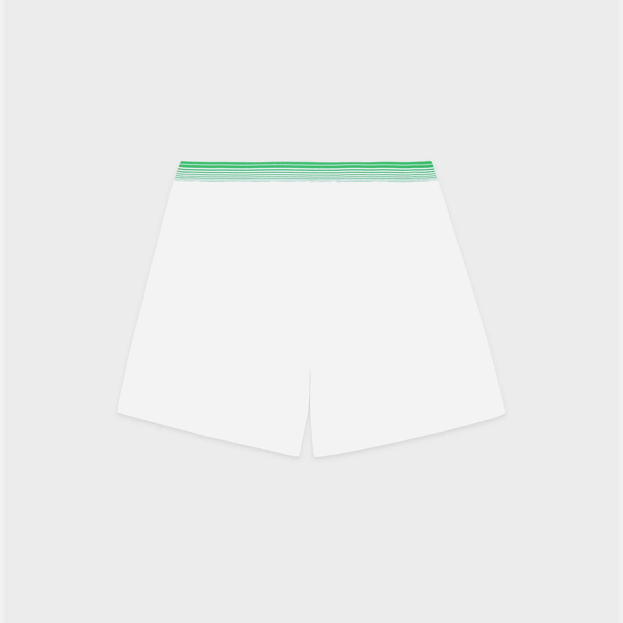 Sporty&Rich Serif Logo Borg Short - White/ Verde - view 2