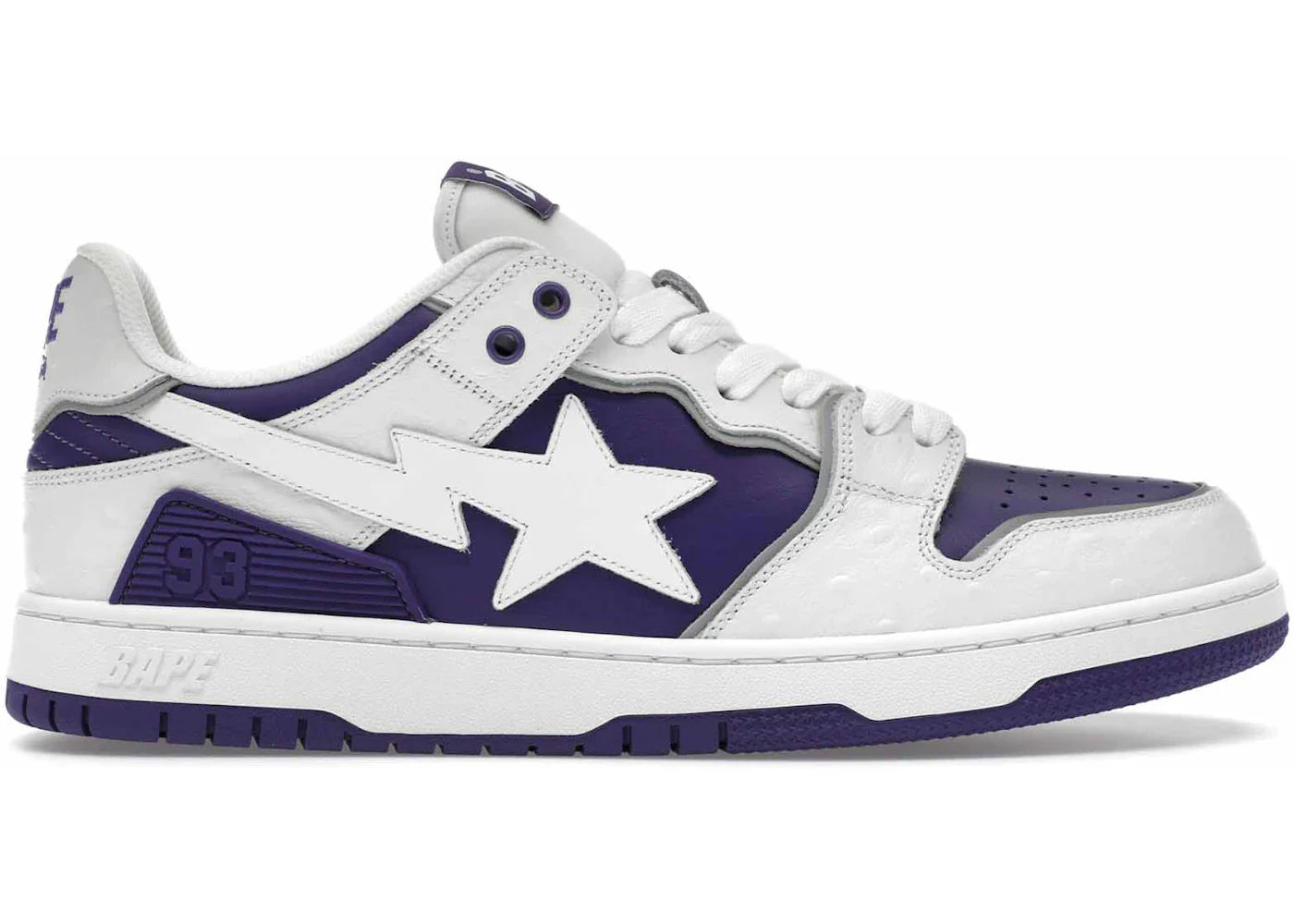 BAPE A Bathing Ape Sk8 Sta #1 Ostrich Pack White Purple
