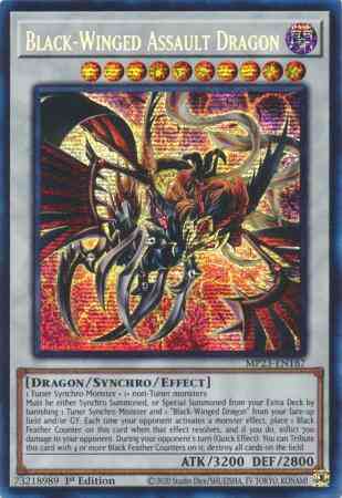 Yu-Gi-Oh! Black-Winged Assault Dragon - MP23-EN187 - Prismatic Secret Rare - 1st Edition