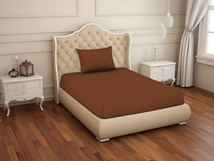 Spaces India Solid Sequoia - Dark Brown Cotton Rich Single Bedsheet - Raang By Welspun - view 2