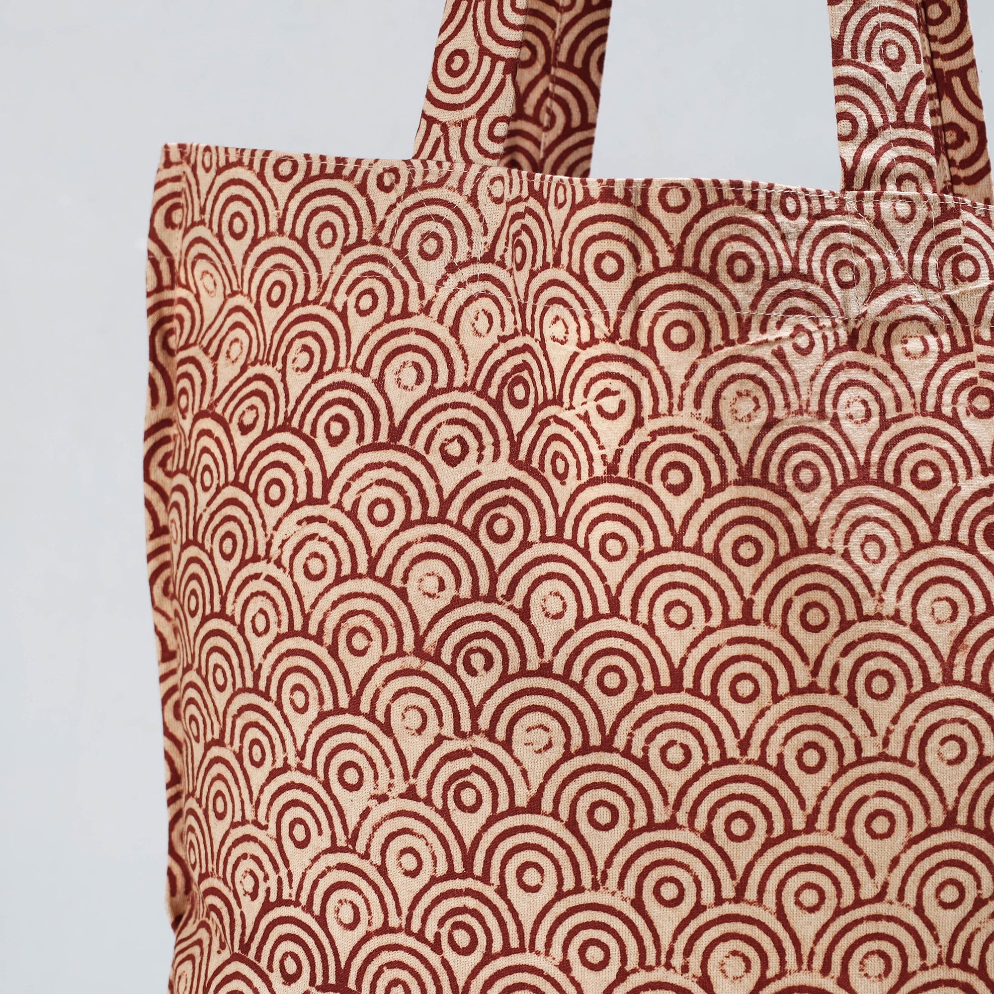 PITCHUKA SRINIVAS KALAMKARI PEDANA Brown - Pedana Kalamkari Block Printed Cotton Shopping Bag - view 2