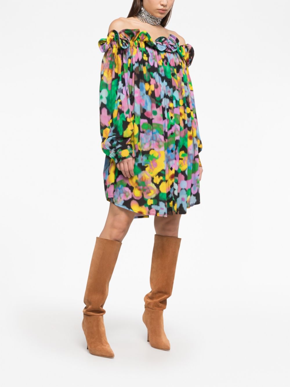 Az Factory With Lutz Huelle Off shoulder short dress - view 2