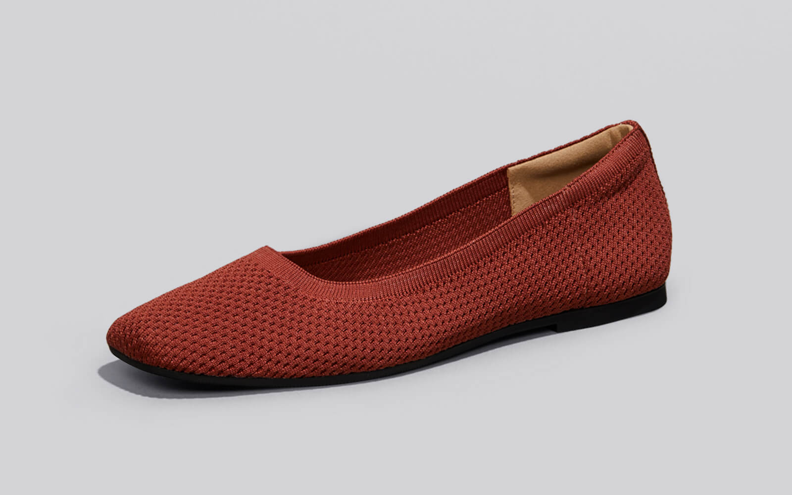 Neeman's Plush Square Flats : Burgundy
