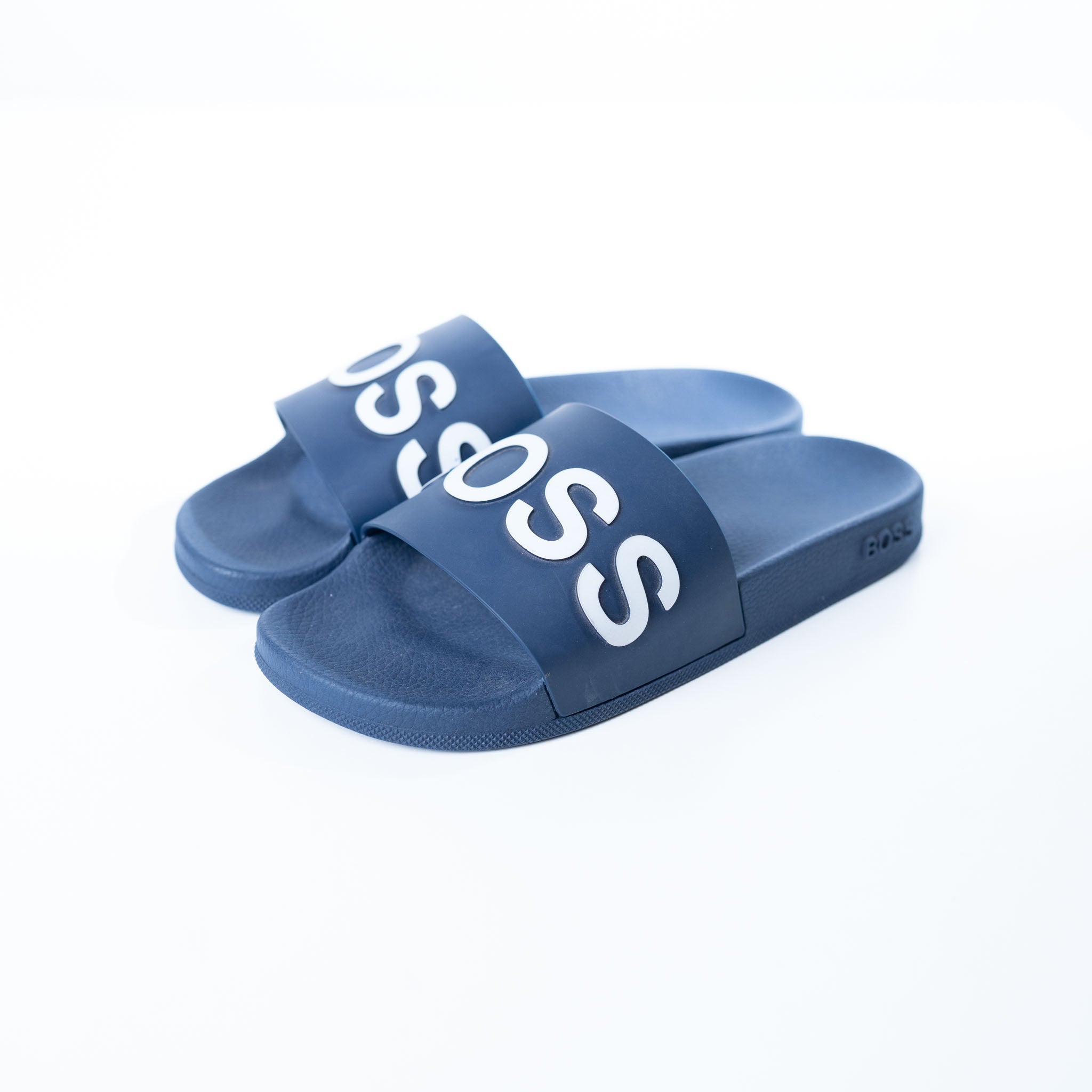 Hugo Boss Mens Navy Blue Sliders - view 2