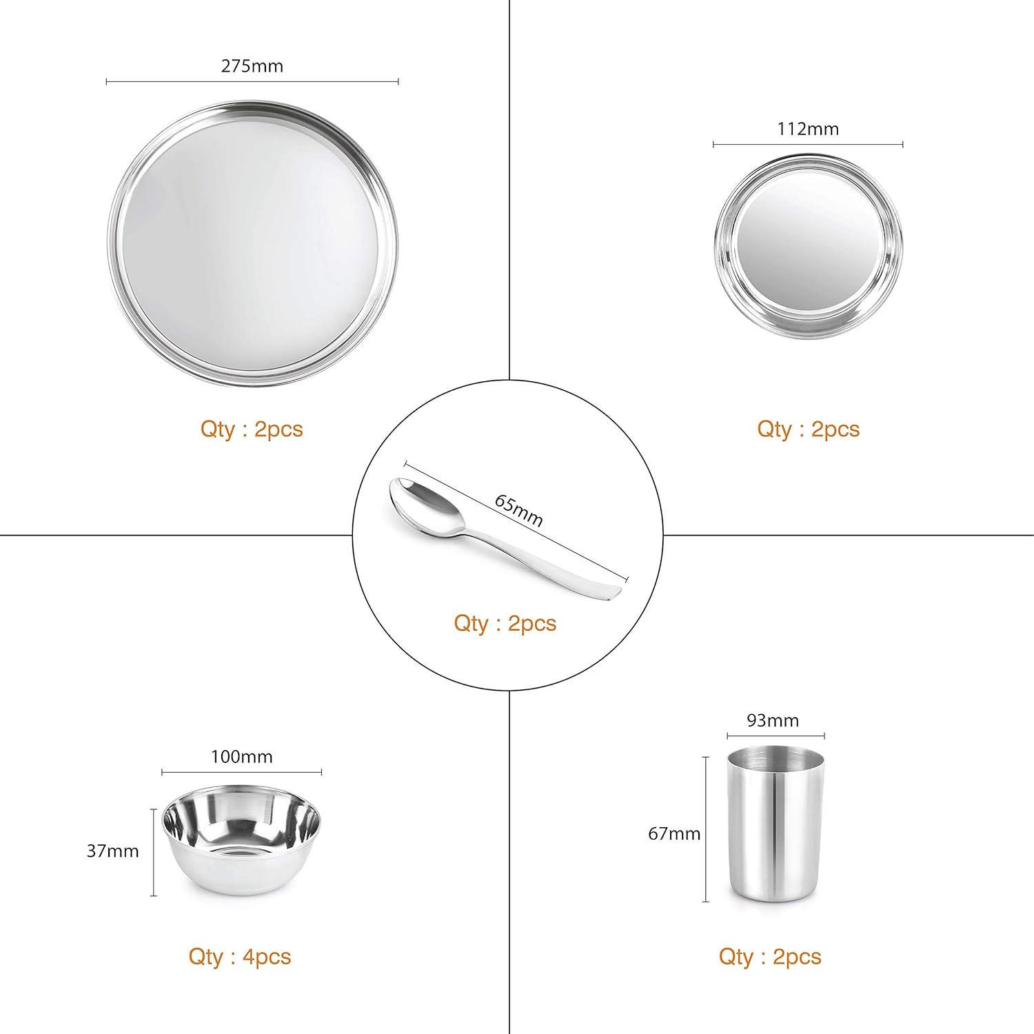 Cello Steelox 12 Pieces Stainless Steel Dinner Set for Family of 2 - view 5