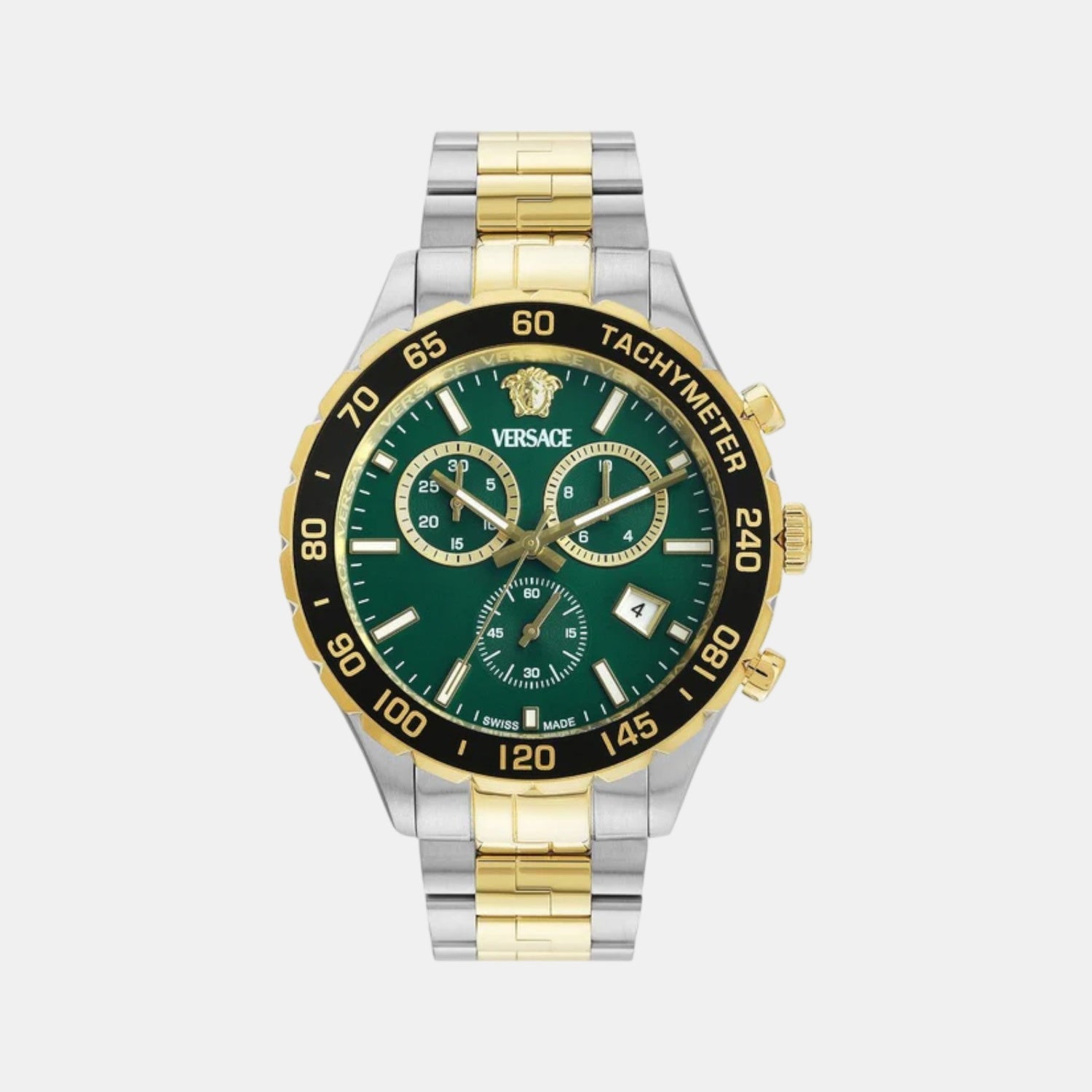 Versace Hellen Men Quartz Green Dial Chronograph Stainless Steel Watch VEPCA0524