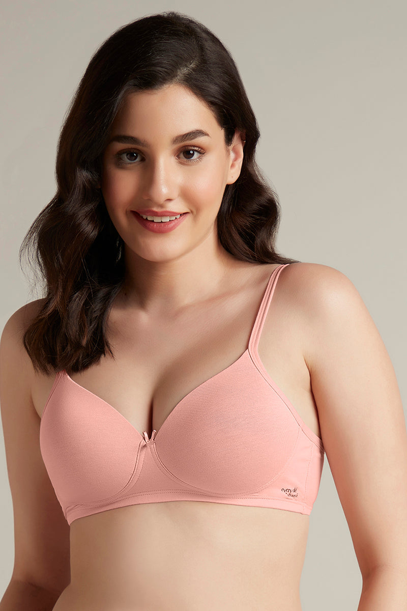 Amante Simply Soft Padded Non-Wired Cotton Bra - Impatiens Pink