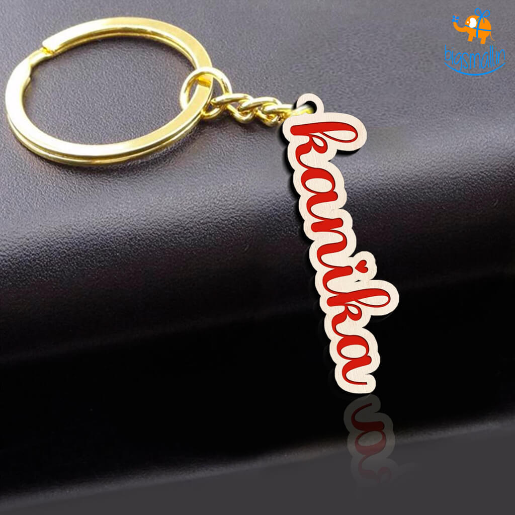 Chitra Chaya Personalized Wooden Keychain | COD Not Available - view 4