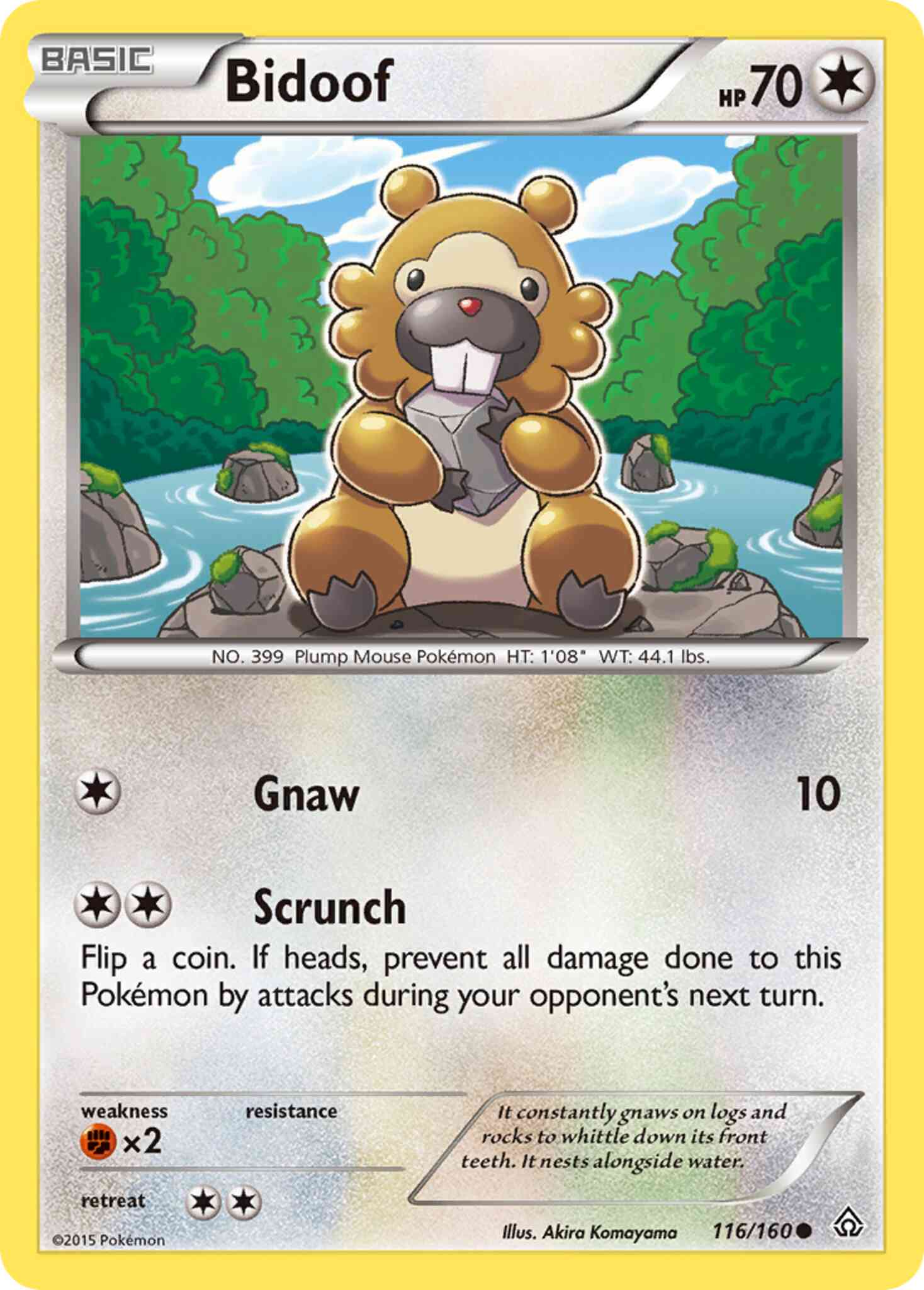 Common xy5-116 non-holo – Pokémon Bidoof - 116/160 - Common [xy5-116] [Non-Holo]
