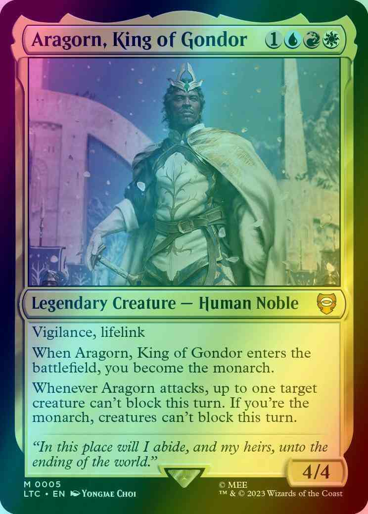 Magic Aragorn, King of Gondor [5] [The Lord of the Rings: Tales of Middle-earth: Commander] [Foil]