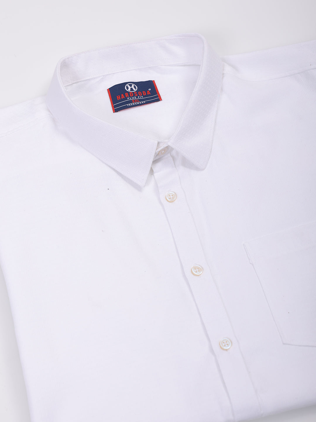 HARDSODA Men's Plus Size White Regular Fit Solid Formal Shirt - view 6