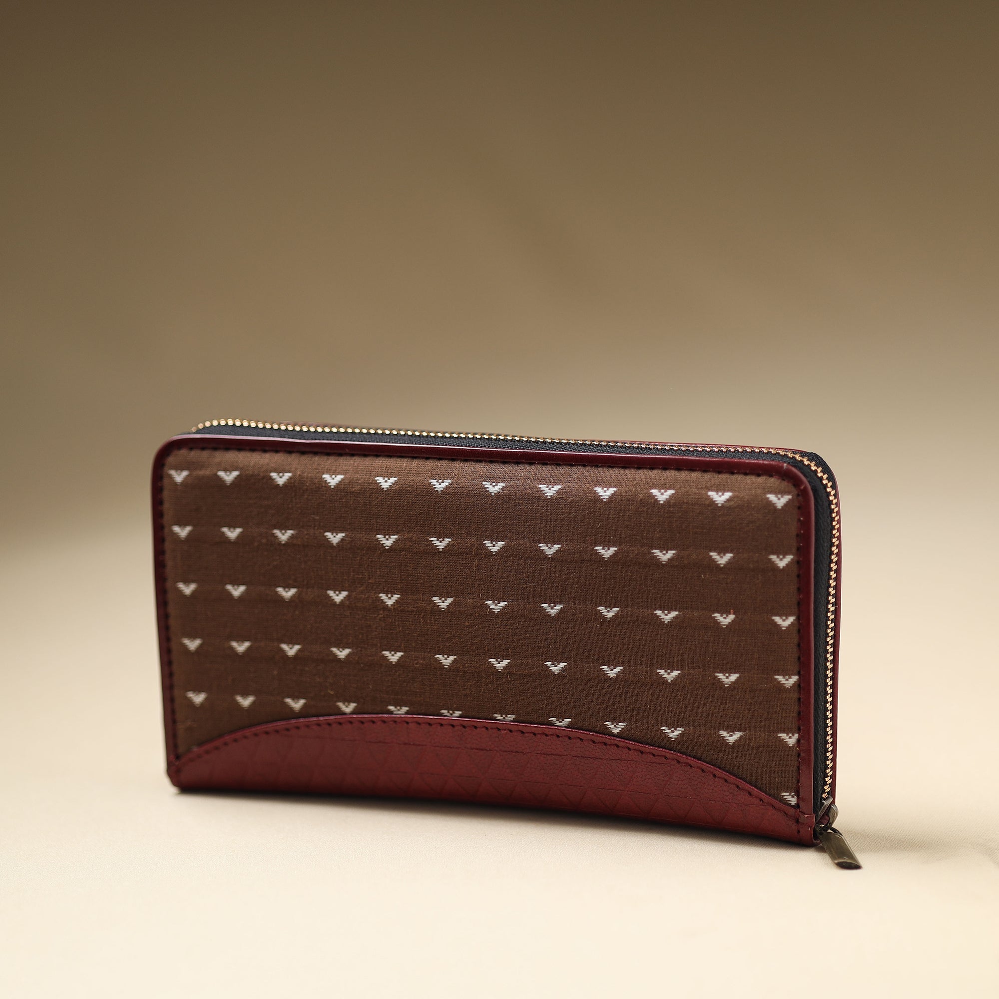 ASALKAAR Brown - Handcrafted Jacquard Weave Leather Wallet - view 2