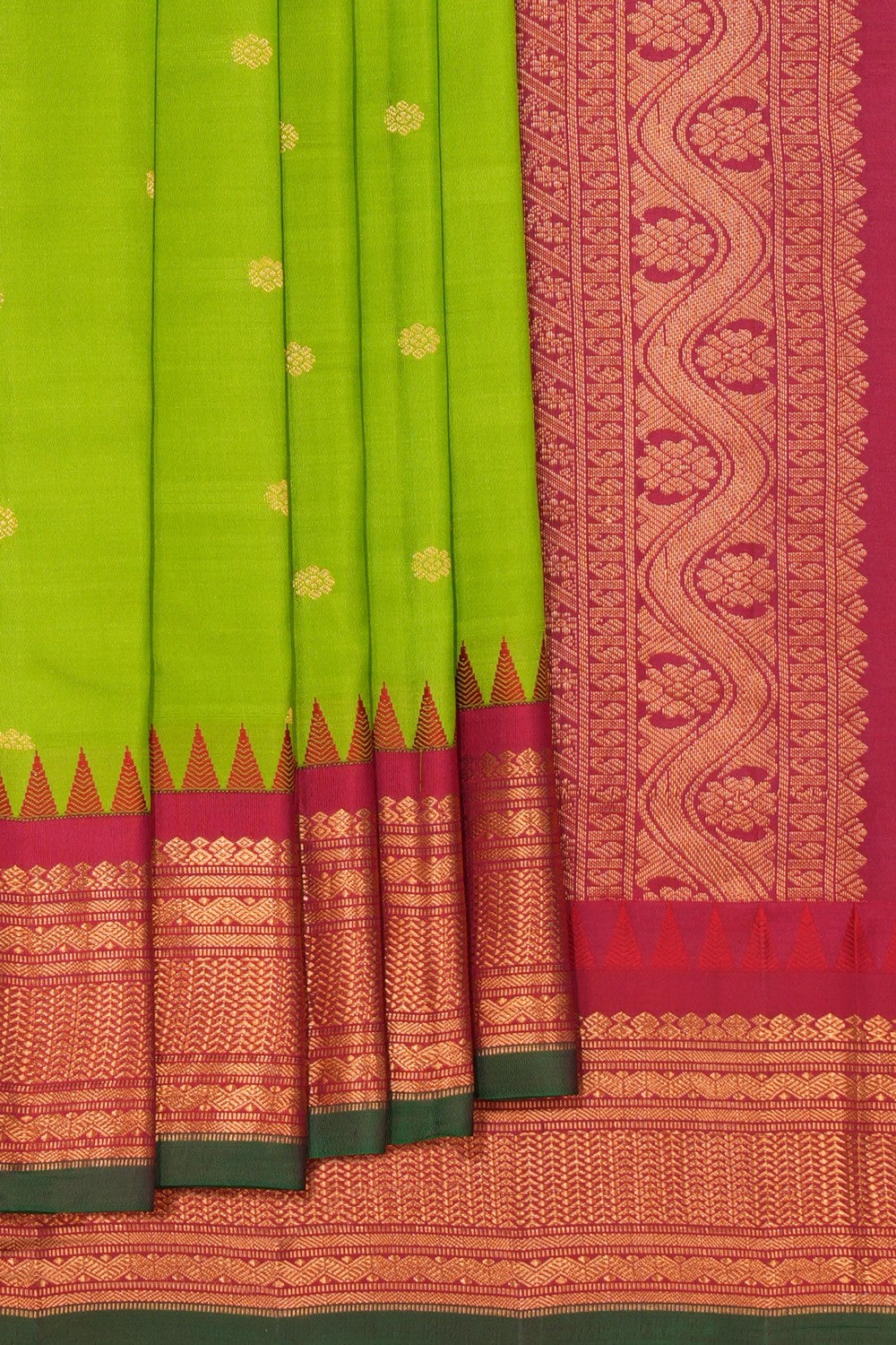 Kalanjali Gadwal Silk Green Saree – Women's