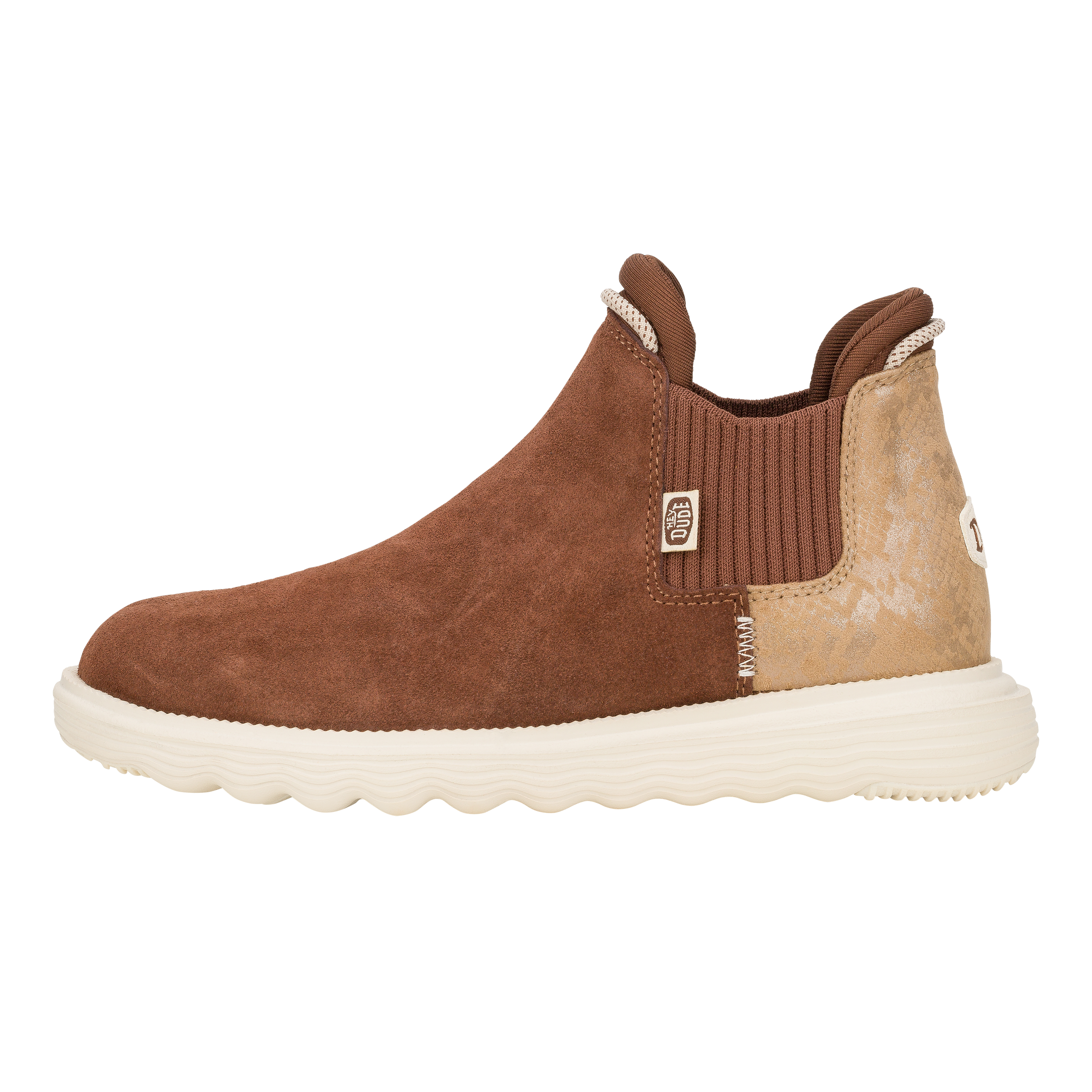 HEYDUDE shoes Branson Womens Suede Novelty - Brown/Snake