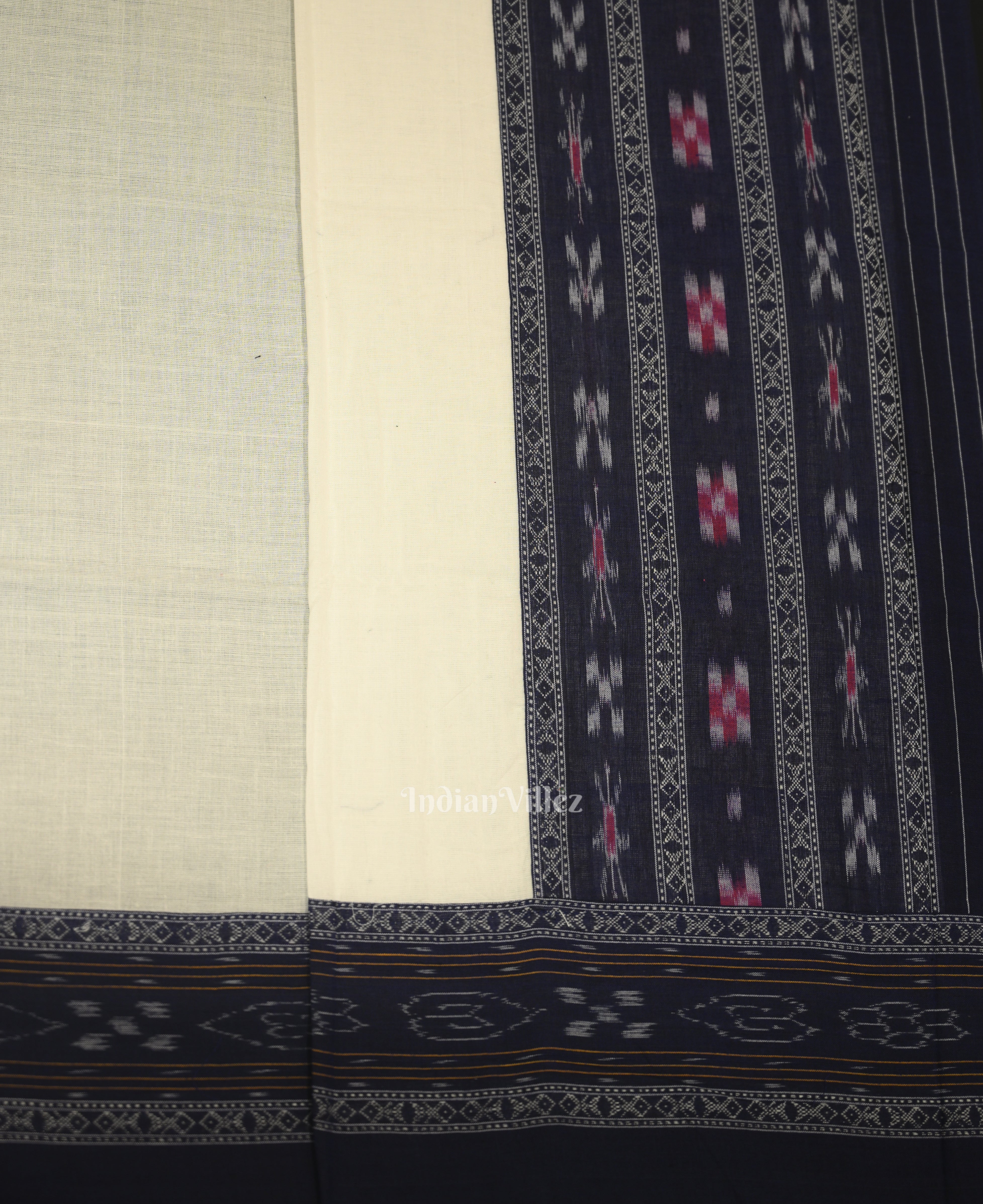 IndianVillèz Blue White Flower Buti Odisha Ikat Sambalpuri Dress Set & Dupatta - view 4