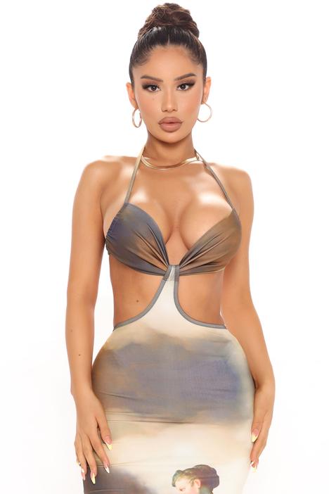 BlackTree Angelic Maxi Dress - Brown/combo.