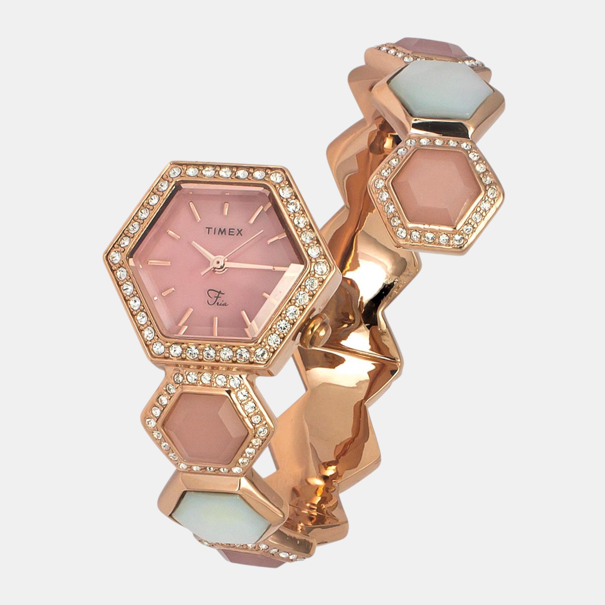 Timex Fria Women Quartz Pink Dial Analog Brass Watch TWEL17903 - view 2