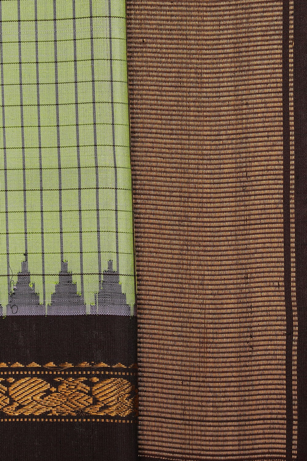 Kalanjali Gadwal Silk Sea Green Saree – Women's - view 2
