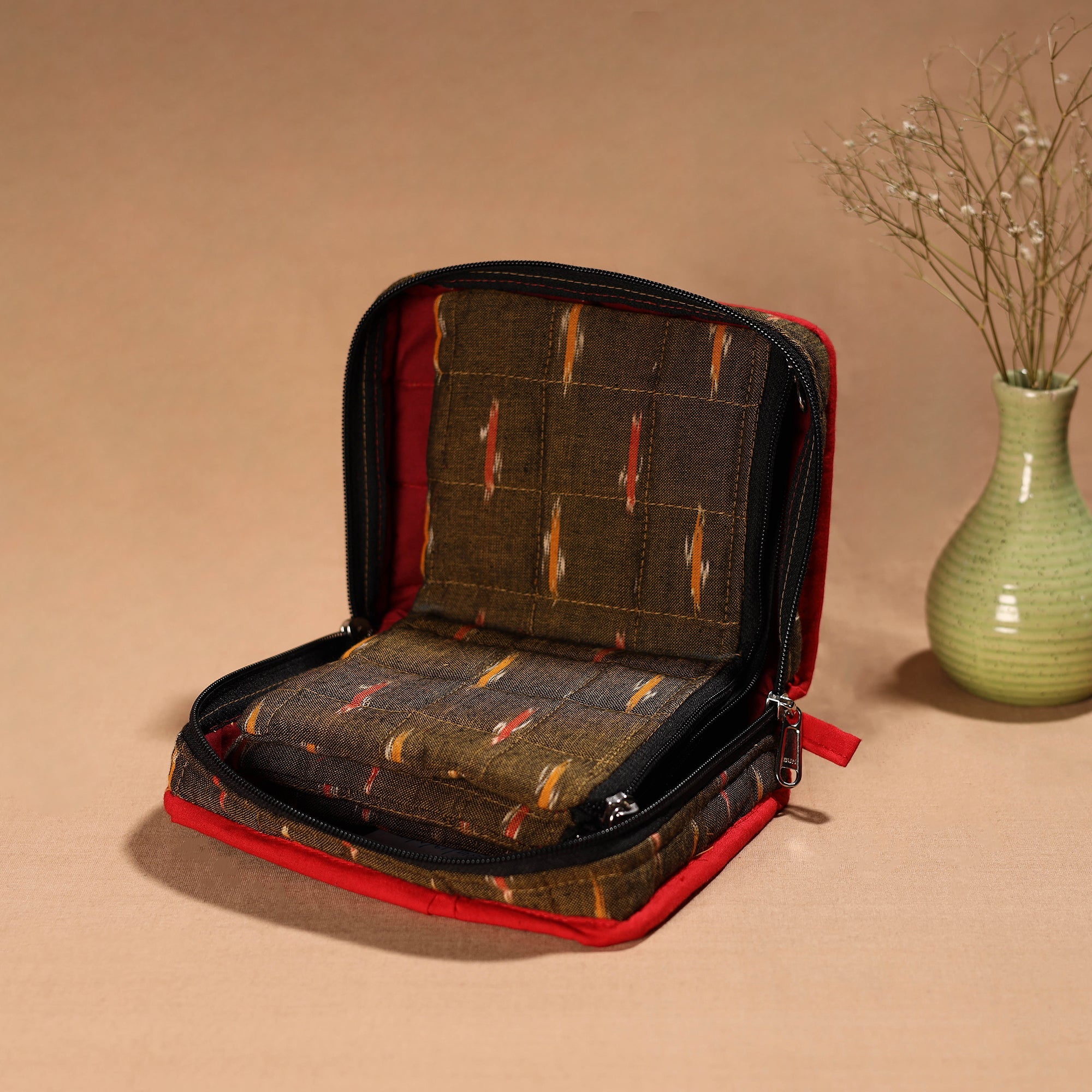 NOORI BAZAR Brown - Handmade 4 Pockets Cotton Jewellery Bag 10 - view 3