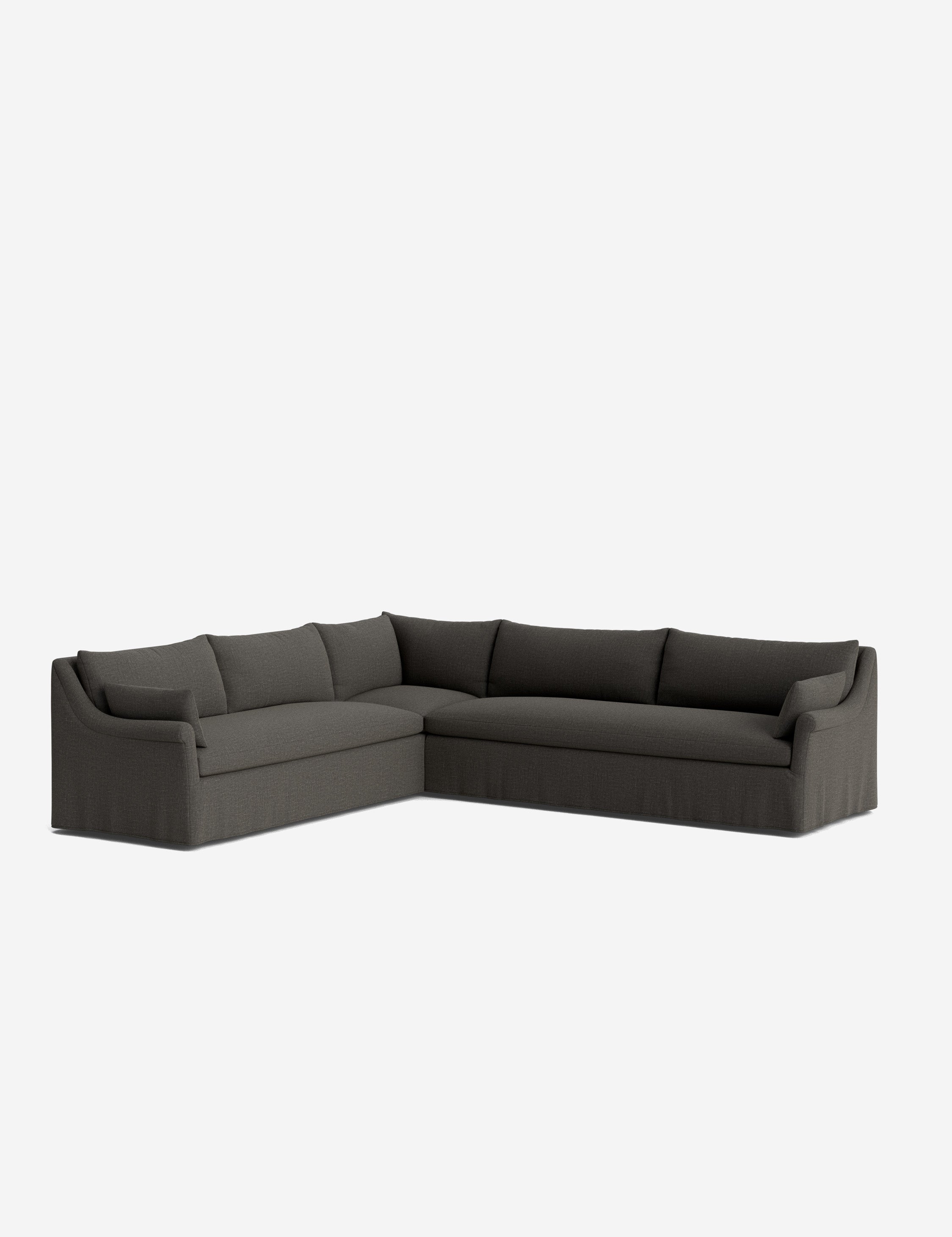 Lulu and Georgia Portola Rolled Arm Slipcover Corner Sectional Sofa - view 92