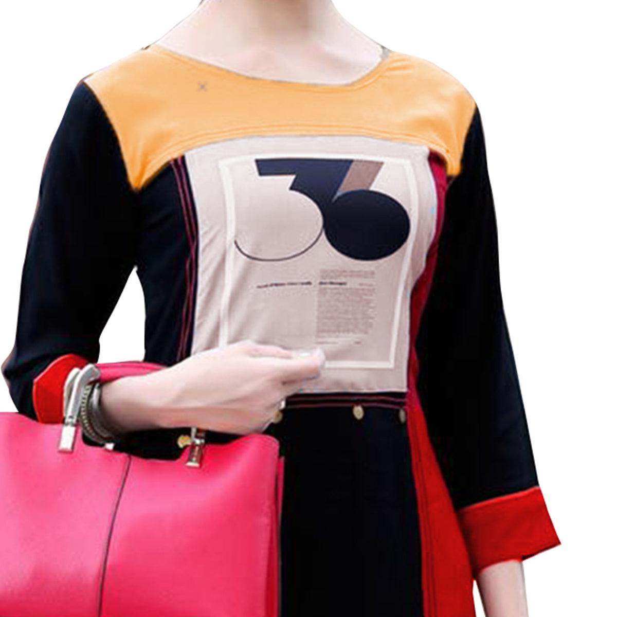 Peachmode Multi-Colored Digital Printed Rayon Kurti - view 2