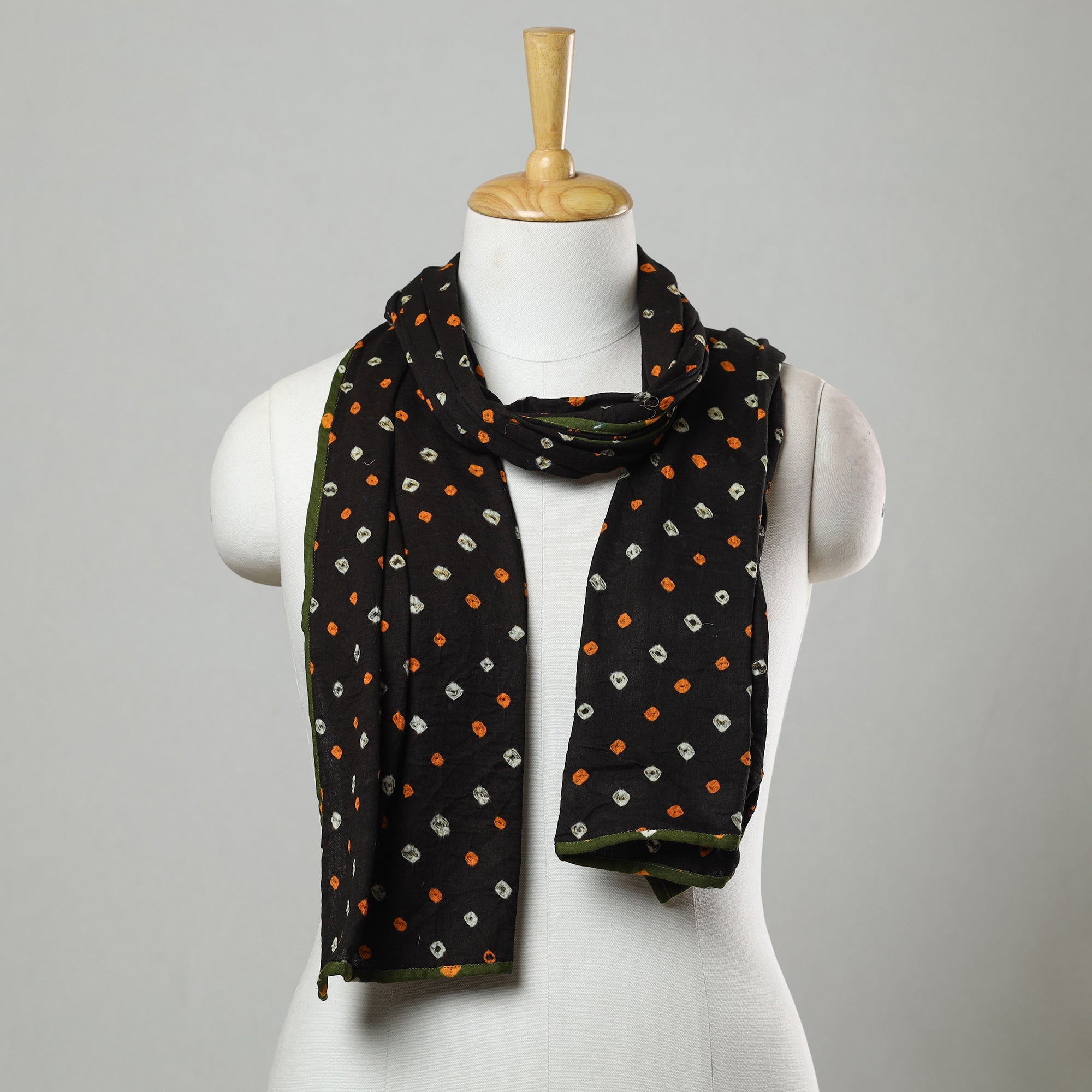 STOLES & SCARVES Black - Bandhani Tie-Dye Cotton Stole 03