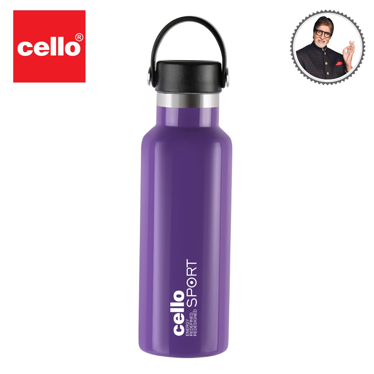 Cello Aqua Bliss Flask, Vacusteel Water Bottle, 600ml - view 35