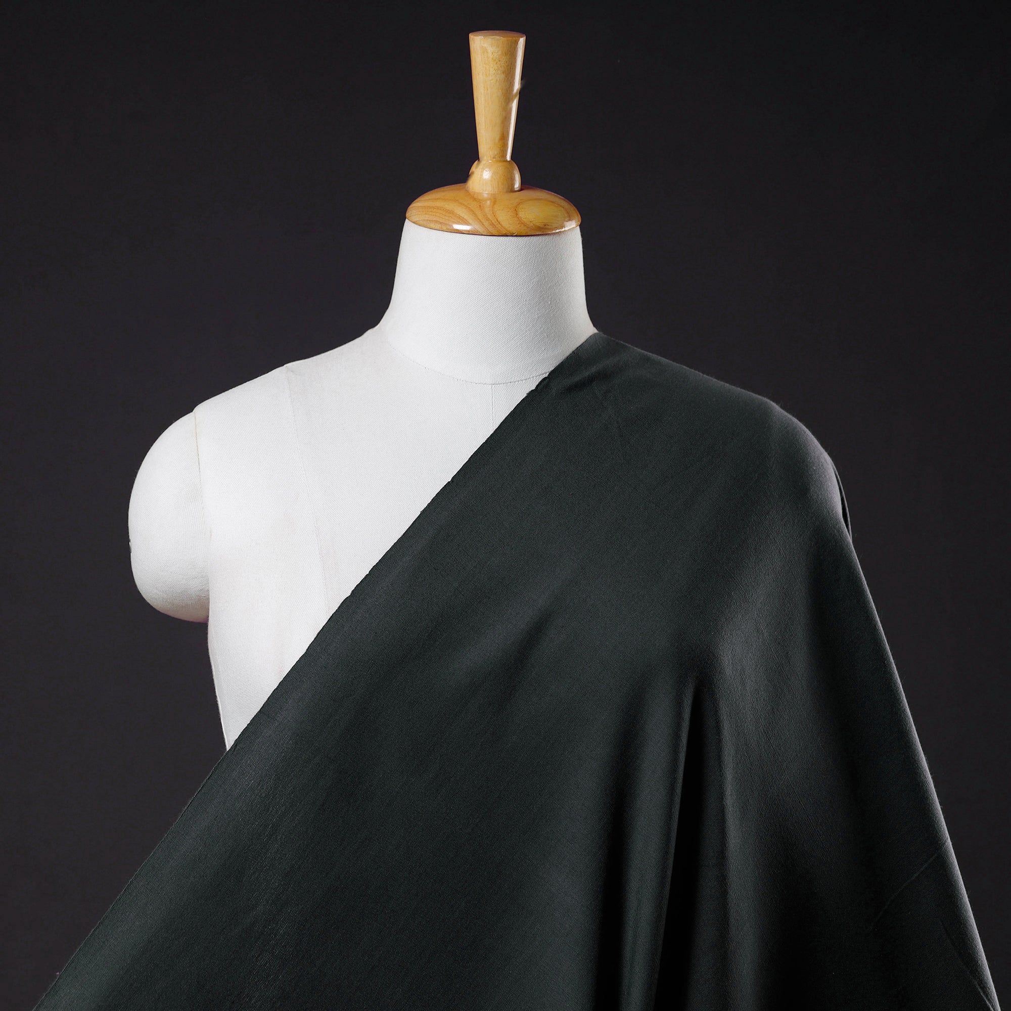 AHA VASTRA HANDLOOM Black - Jhiri Pure Handloom Cotton Fabric
