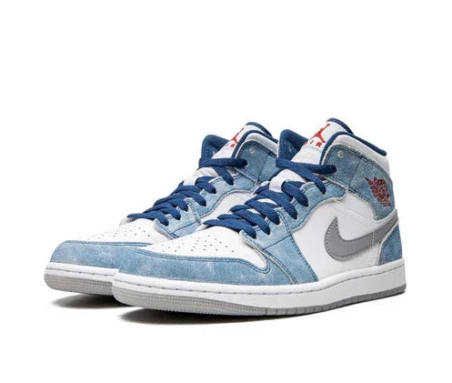 Cop Underdog Air Jordan 1 Mid French Blue Fire Red - view 2