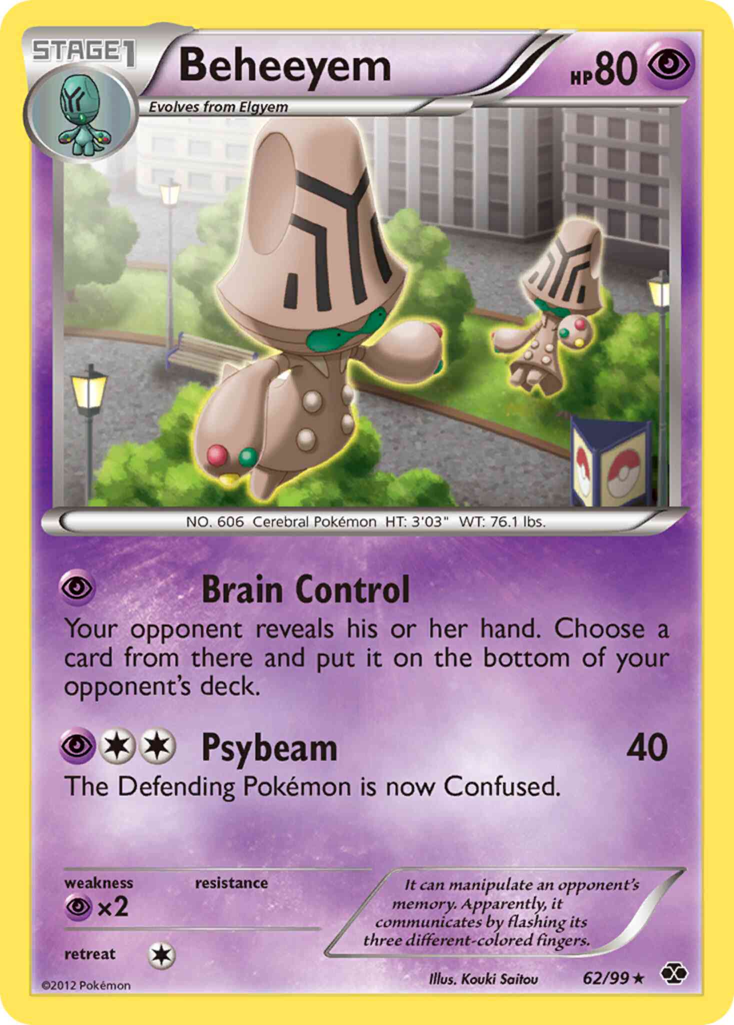 Rare bw4-62 non-holo – Pokémon Beheeyem - 62/99 - Rare [bw4-62] [Non-Holo]
