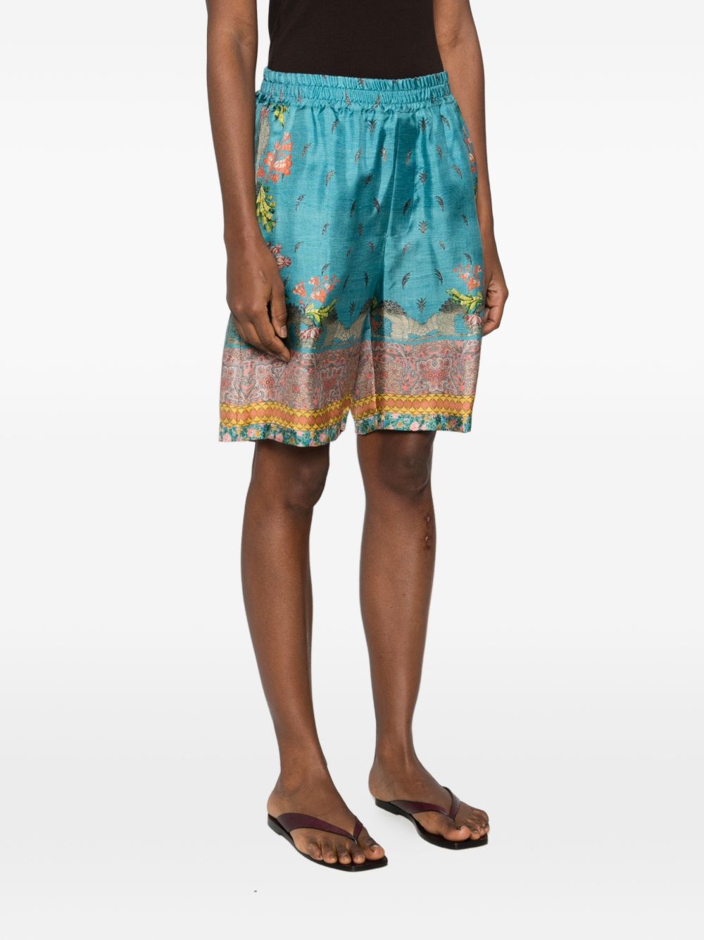 Pierre Louis Mascia Printed silk shorts – Silk 100% - view 2