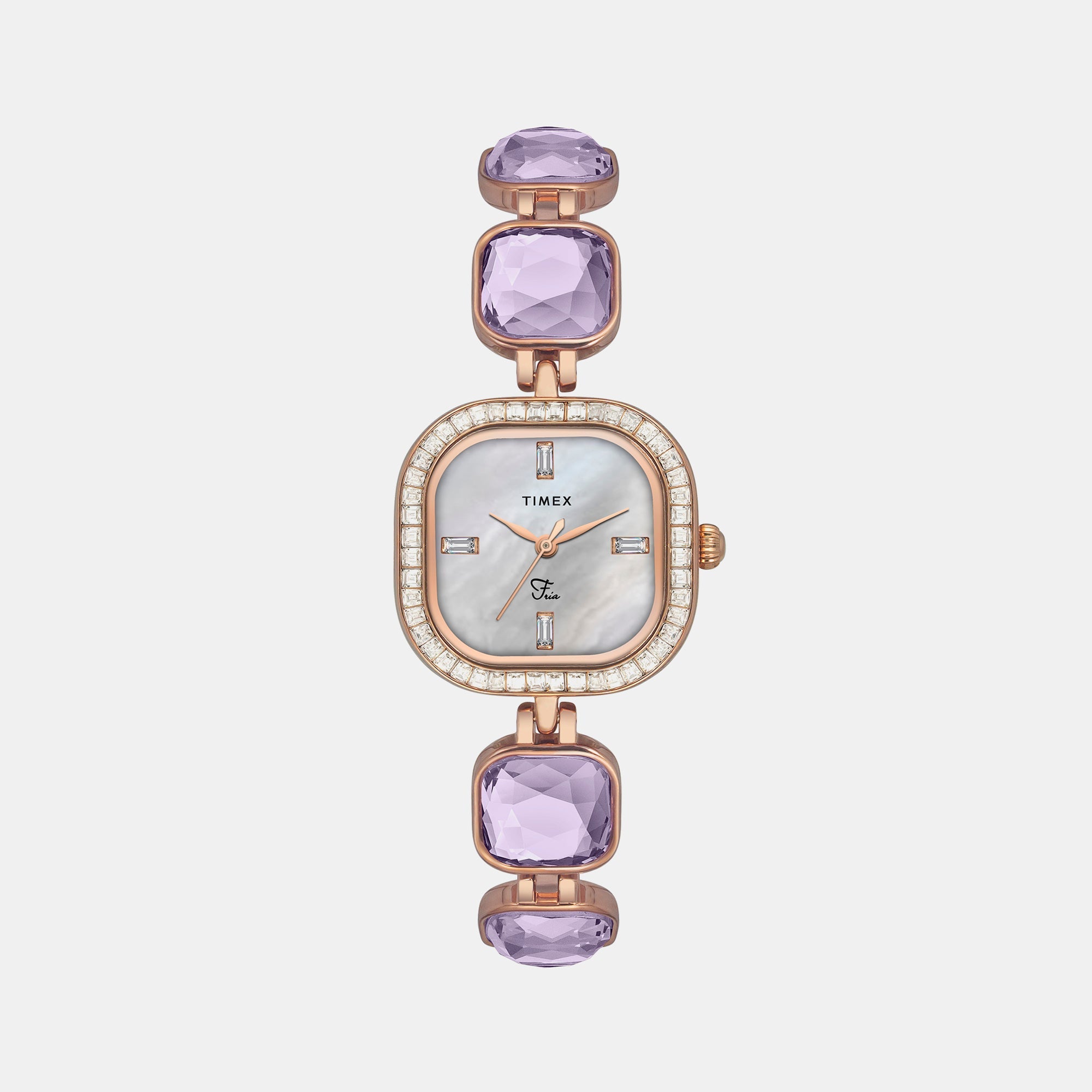 Timex Fria Women Quartz Mother Of Pearl Dial Analog Brass Watch TWEL17104
