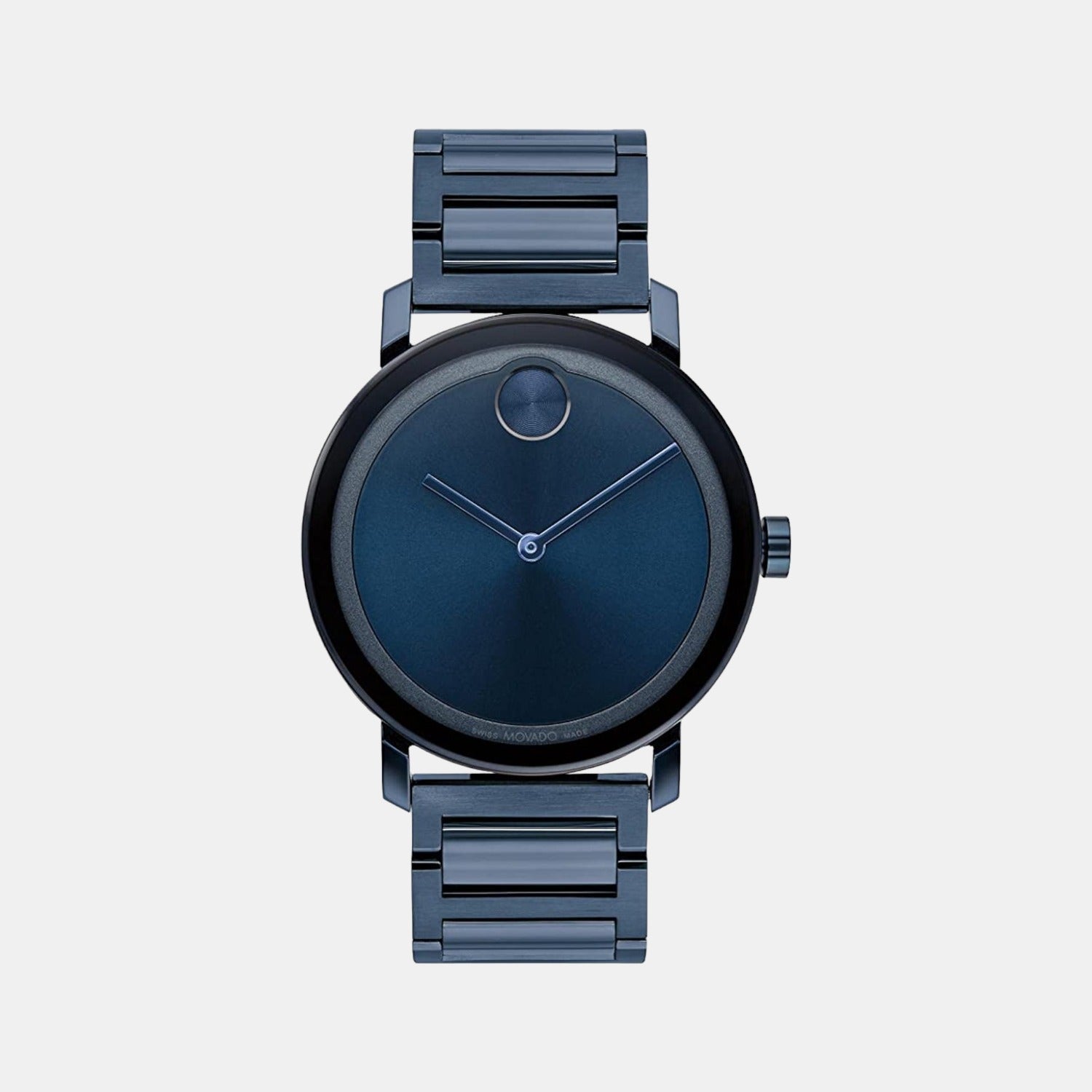 Movado Bold Evolution Men Quartz Blue Dial Analog Stainless Steel Watch 3600797
