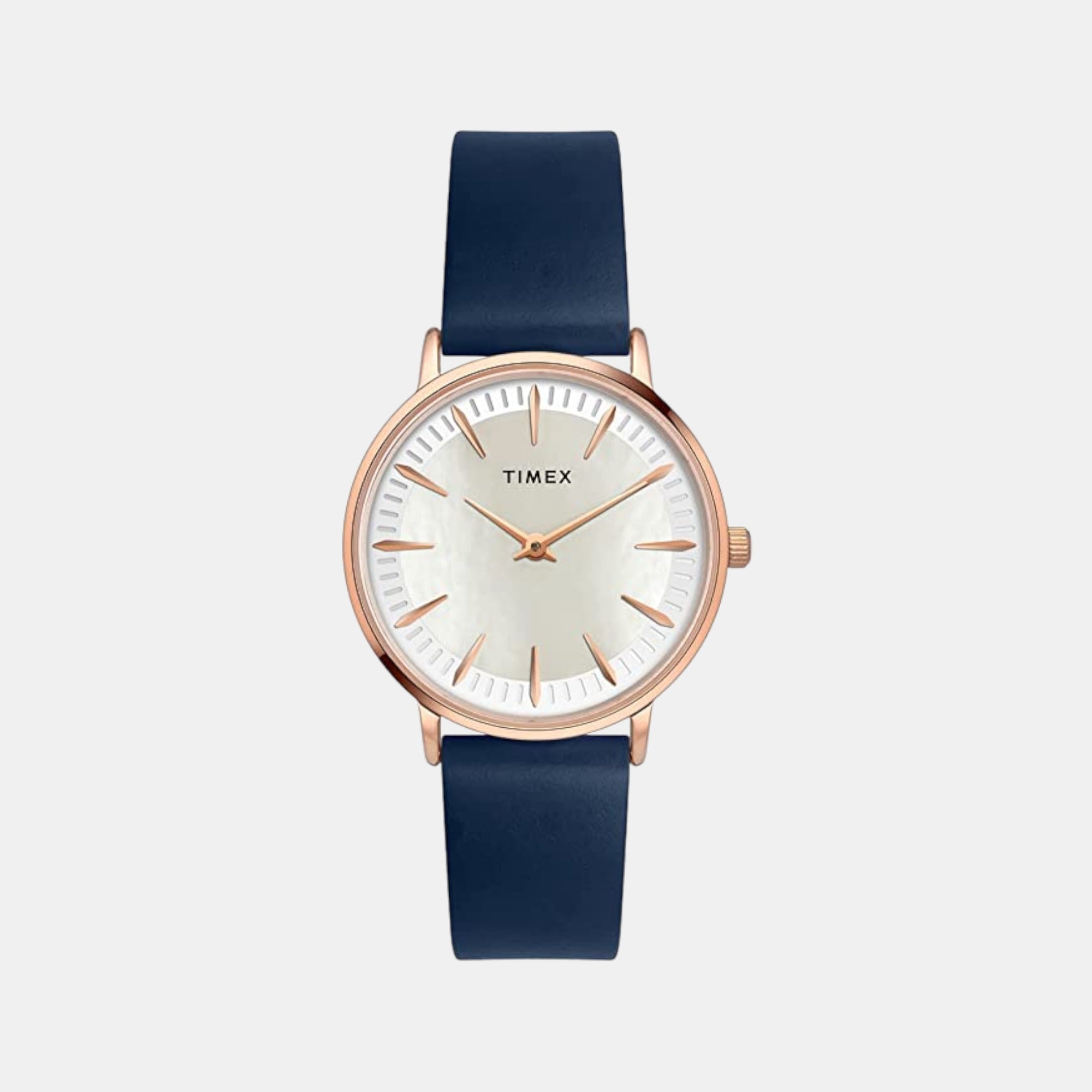 Timex Fashion Women Quartz White Dial Analog Leather Watch TWEL15605