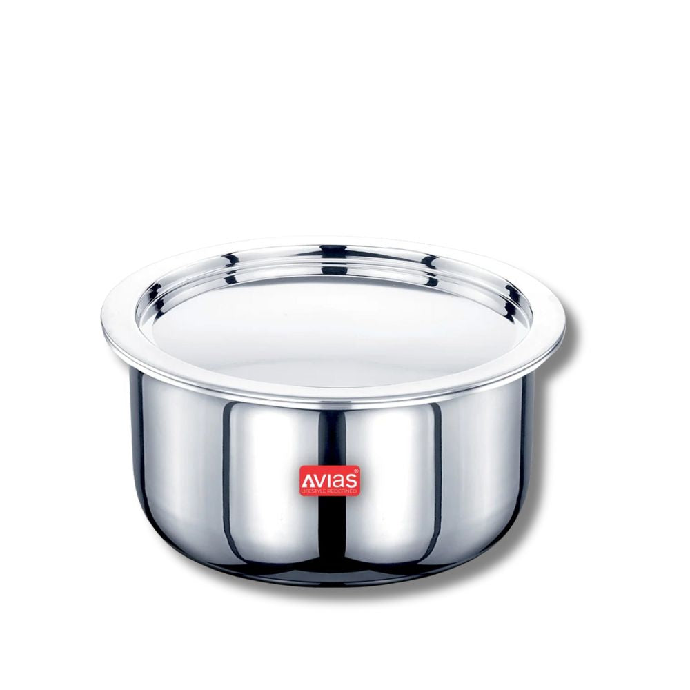 AVIAS Riara Premium Stainless Steel Tri-Ply Tope With Steel Lid | Gas & Induction Compatible | Silver - view 17