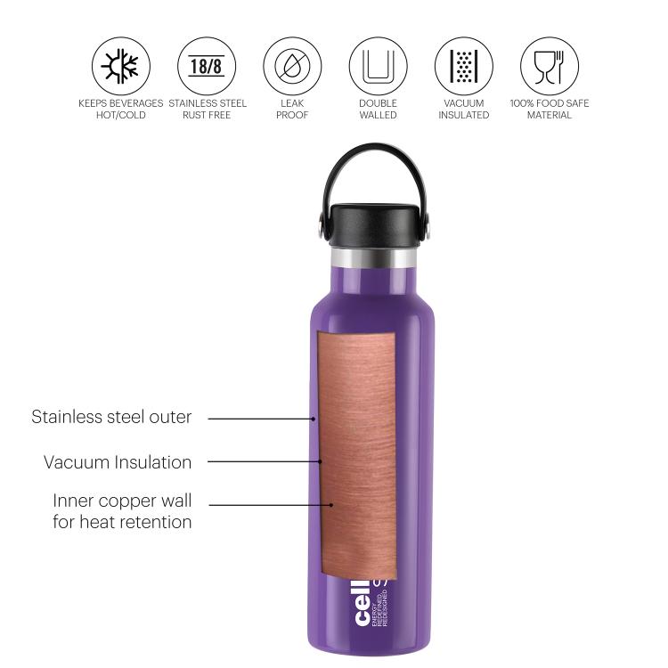Cello Aqua Bliss Flask, Vacusteel Water Bottle, 1100ml - view 15