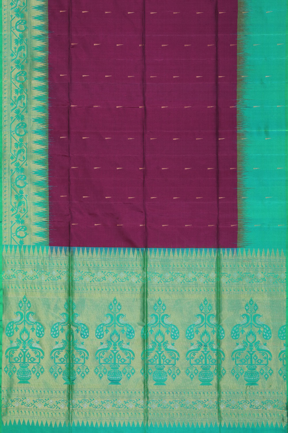Kalanjali Gorgeous Silk Violet Saree – Women's - view 3