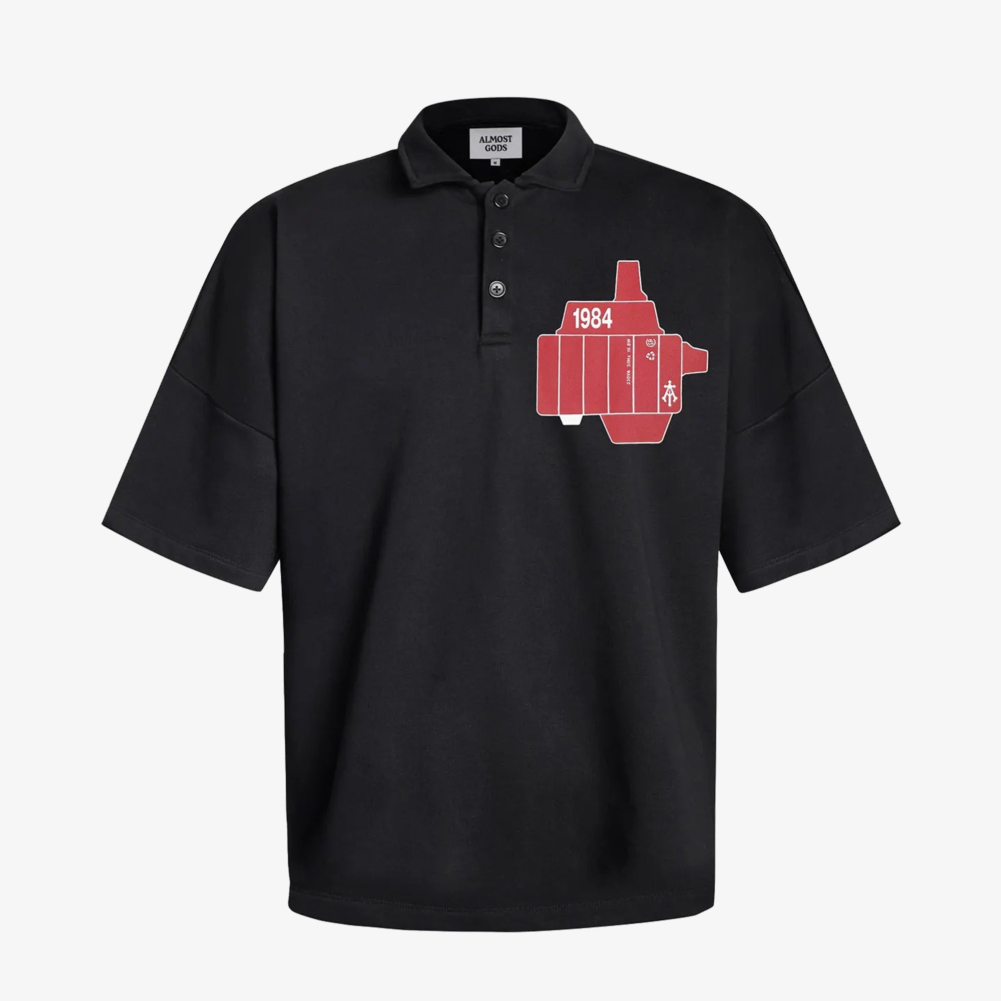 Almost Gods | Assemblage Boxy Polo { Black - view 2
