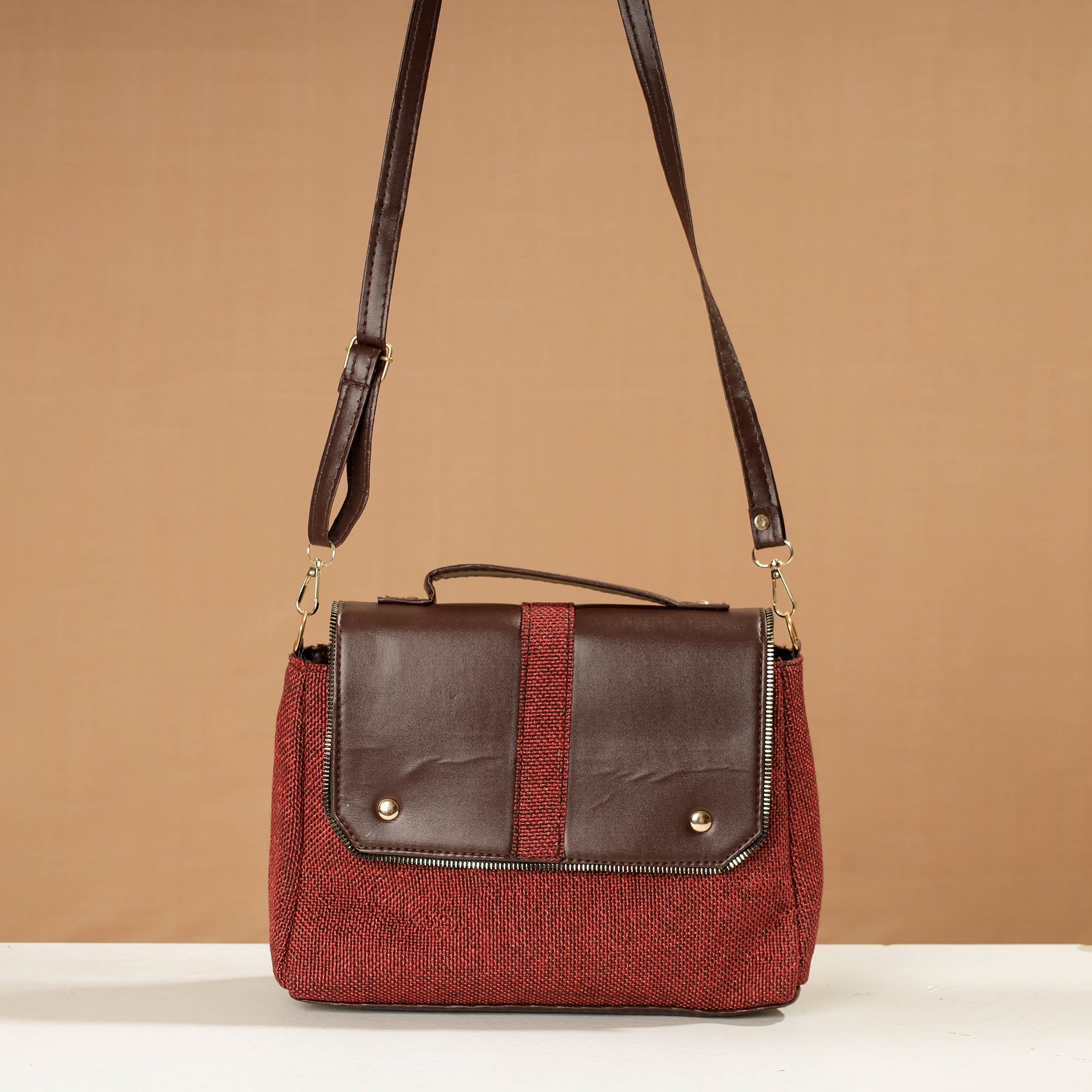 KACHCHH JI CHHAAP Brown - Handcrafted Printed Sling Bag