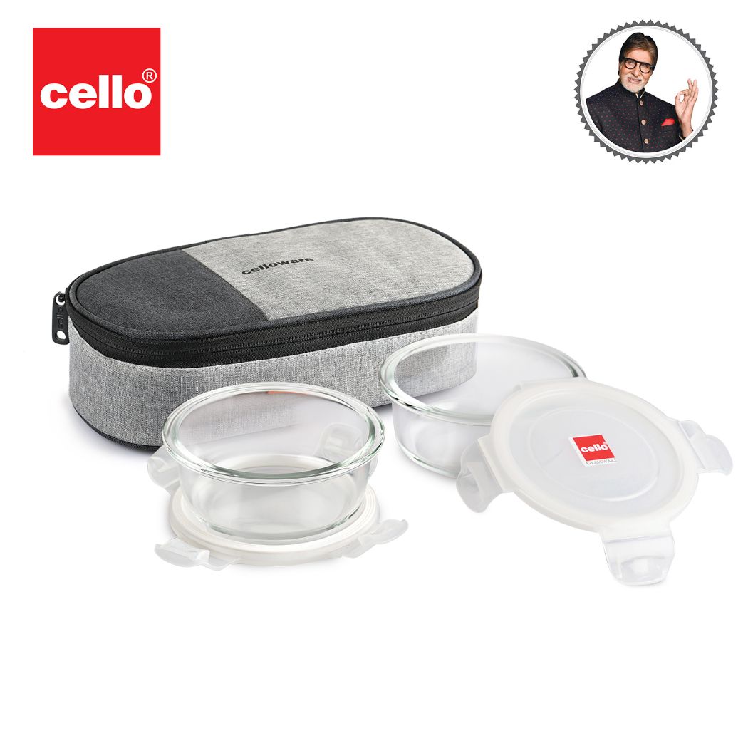 Cello Delighta Borosilicate Glass Lunch Box with Jacket, Round - view 13