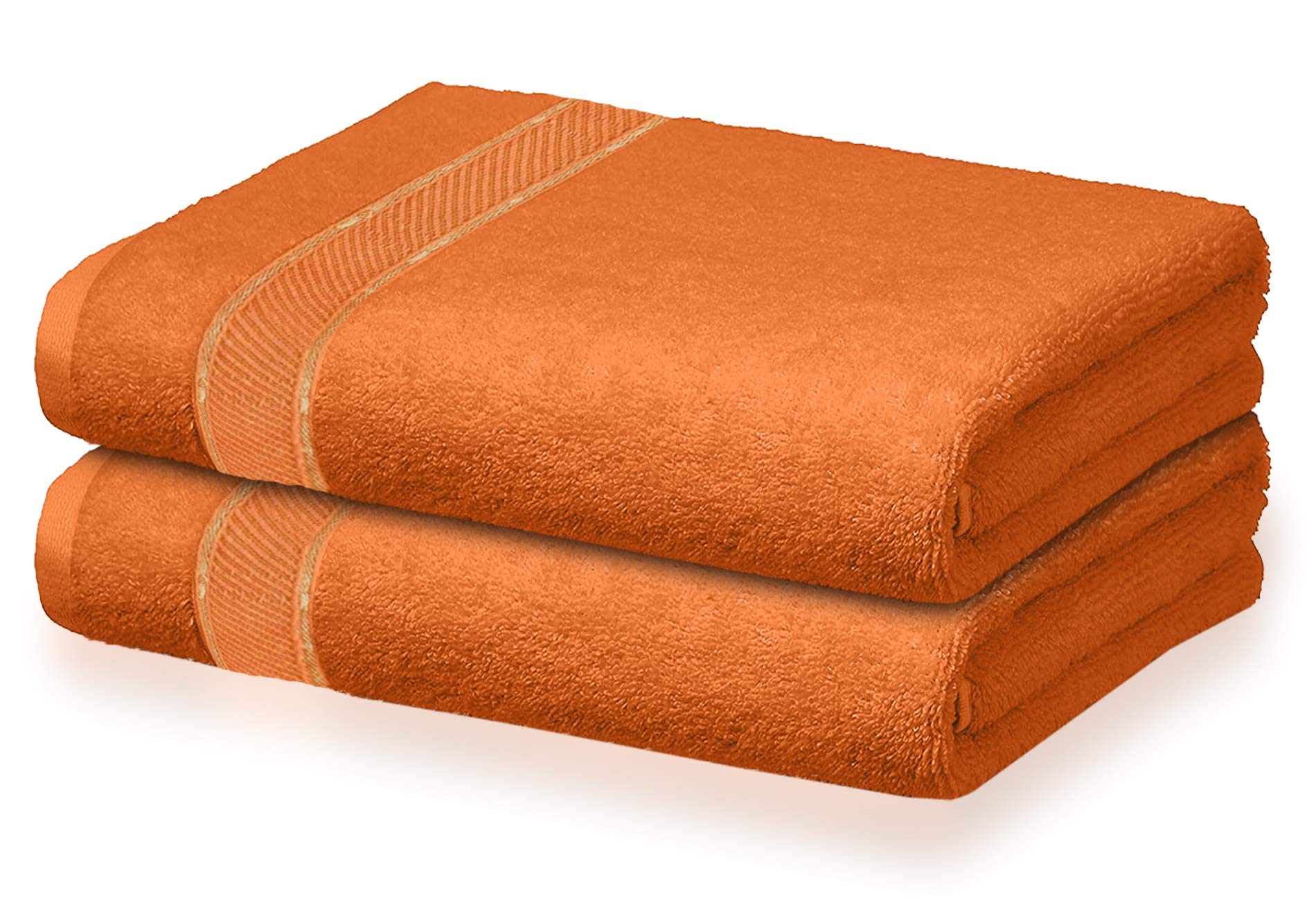 Kuber Industries Cotton Style Premium 2 Pieces Bath Towel, 500 GSM(Brown)