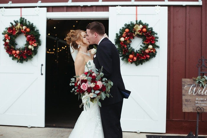 fiftyflowers.com Burgundy and Blush Winter Barn Wedding