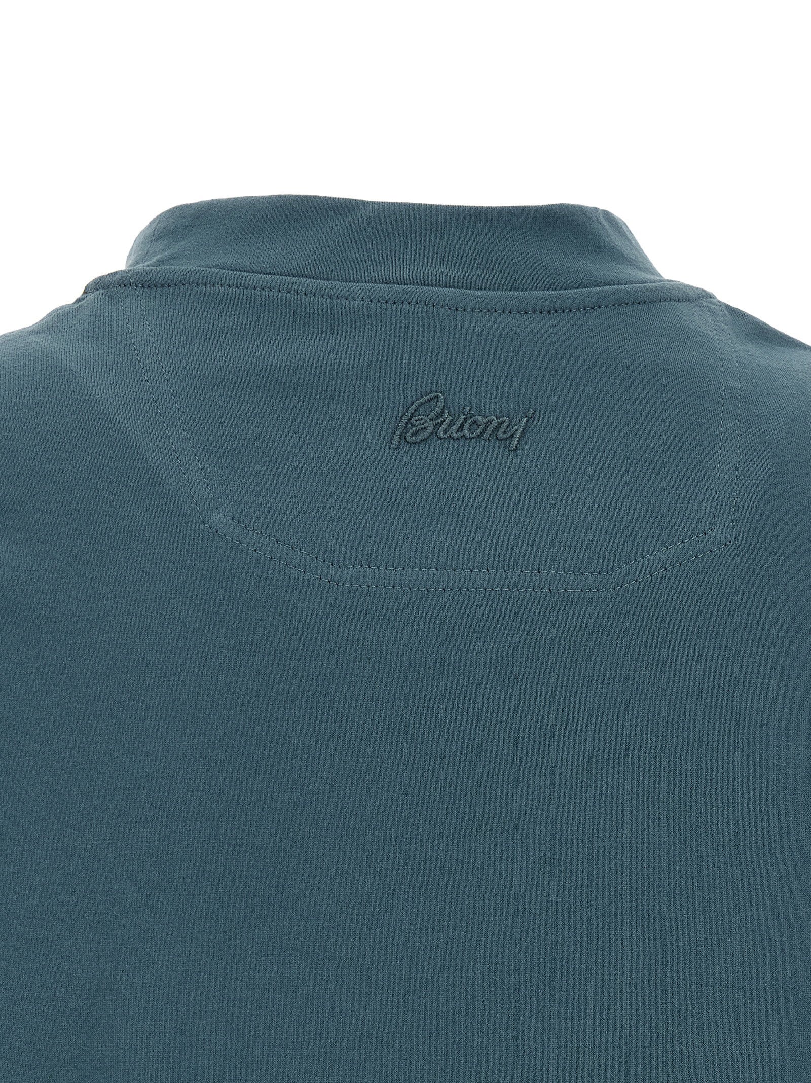 Brioni Logo Embroidery T-shirt – 100% cotton - view 4